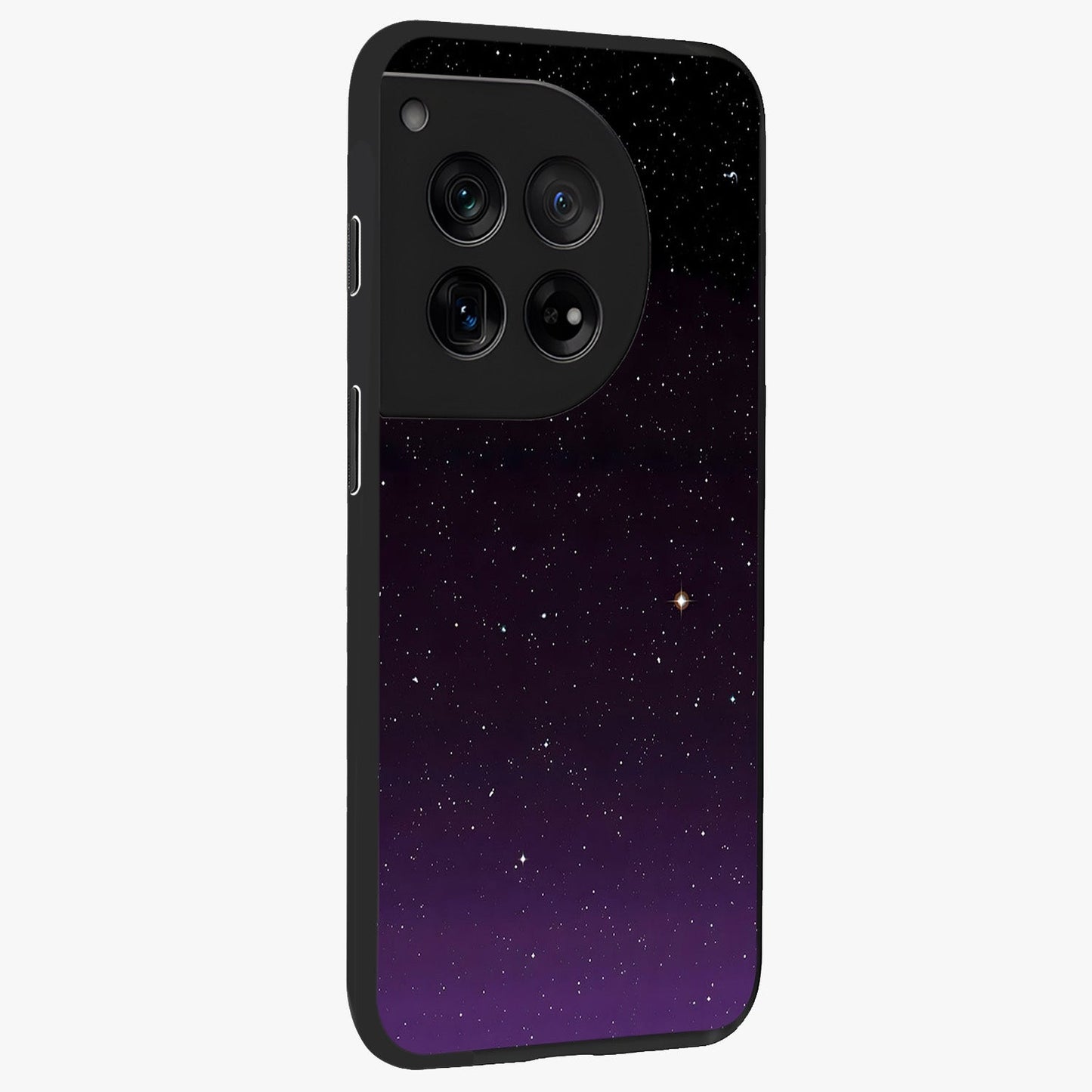 Violet and Black Shade Glass Case for 1+12 side perspective highlighting smooth gradient textures and sleek build
