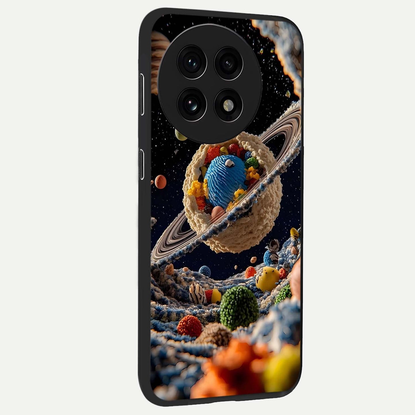 Galactic Dessert Dream Printed Glass Case for 1+13R side perspective highlighting sweet fantasy detailing and smooth build