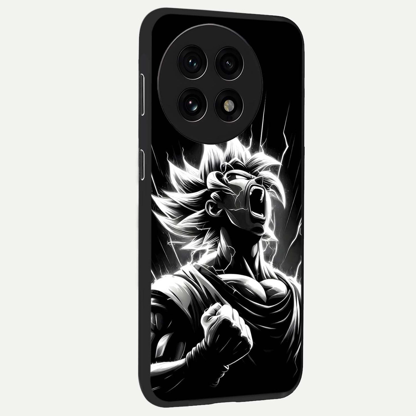 Limitless Power Unleashed Glass Case for 1+13R side perspective highlighting strong textures and sleek premium build