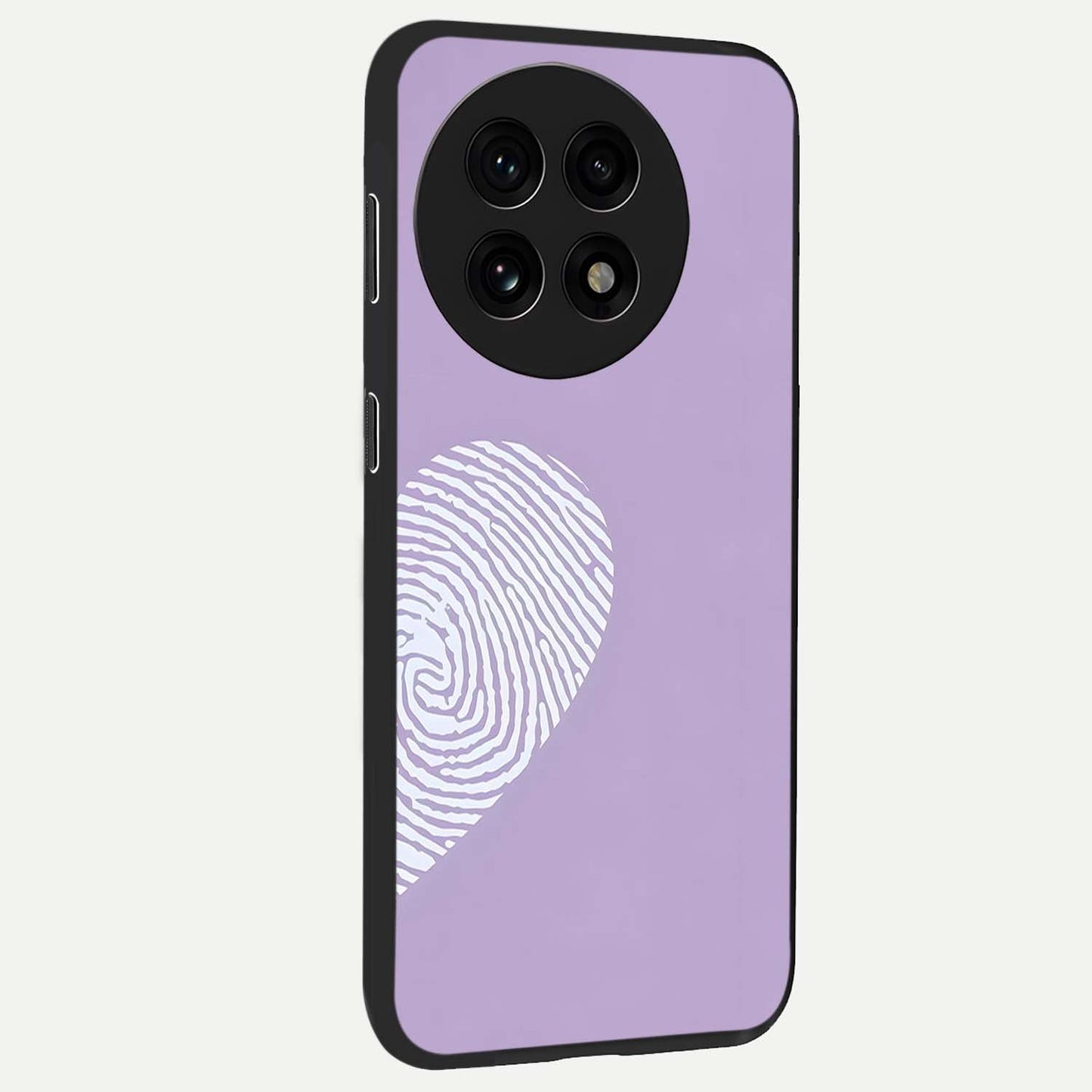Our Hearts Match Glass Case for 1+13R side perspective highlighting delicate heart detailing and premium edges