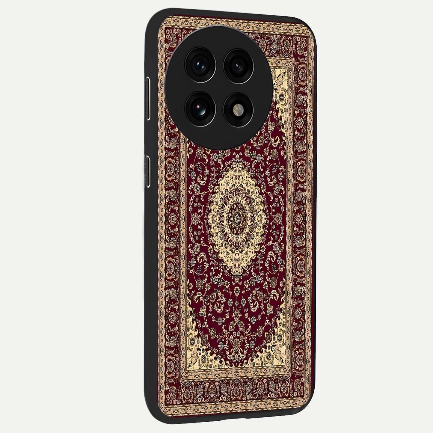 Royal Maroon Heritage Glass Case for 1+13R side perspective highlighting ornate textures and premium edges