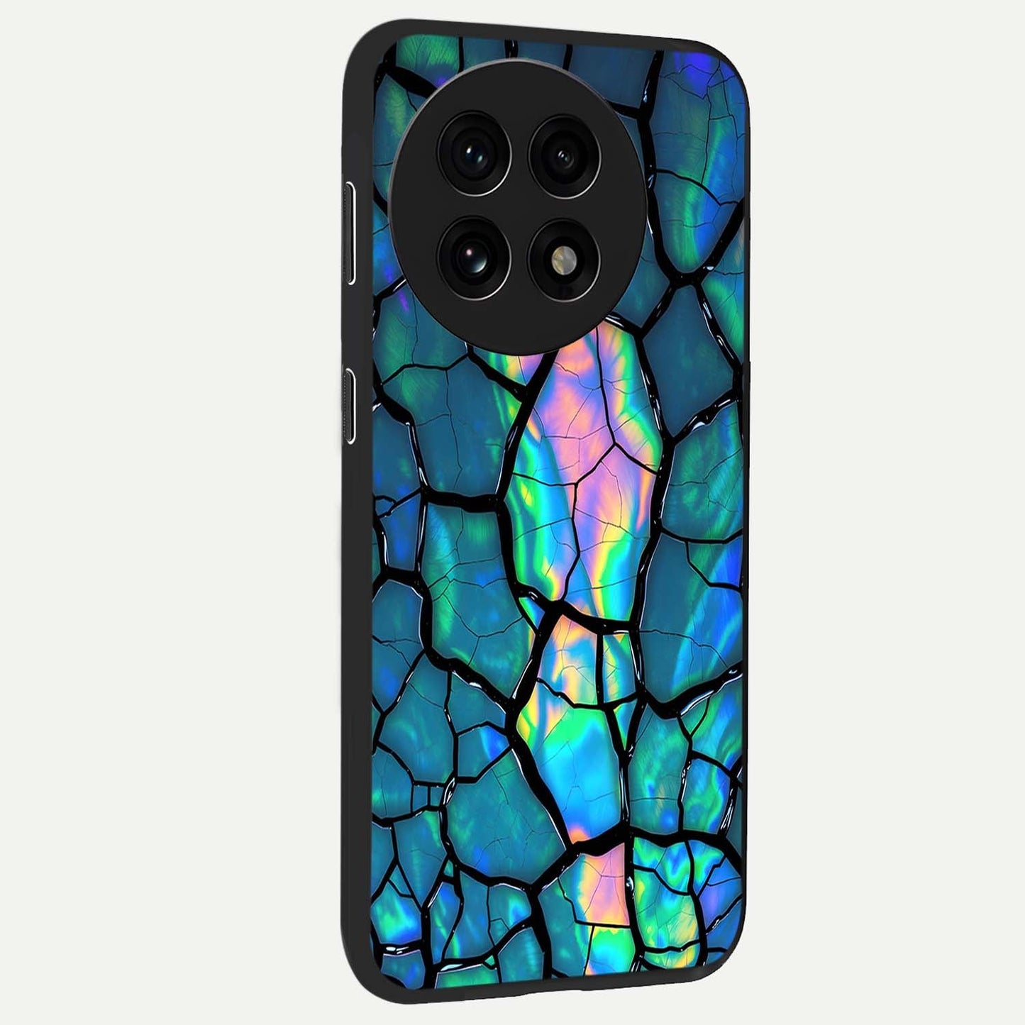 Tropical Wing Vibe Glass Case for 1+13R side perspective highlighting dynamic textures and sleek premium build