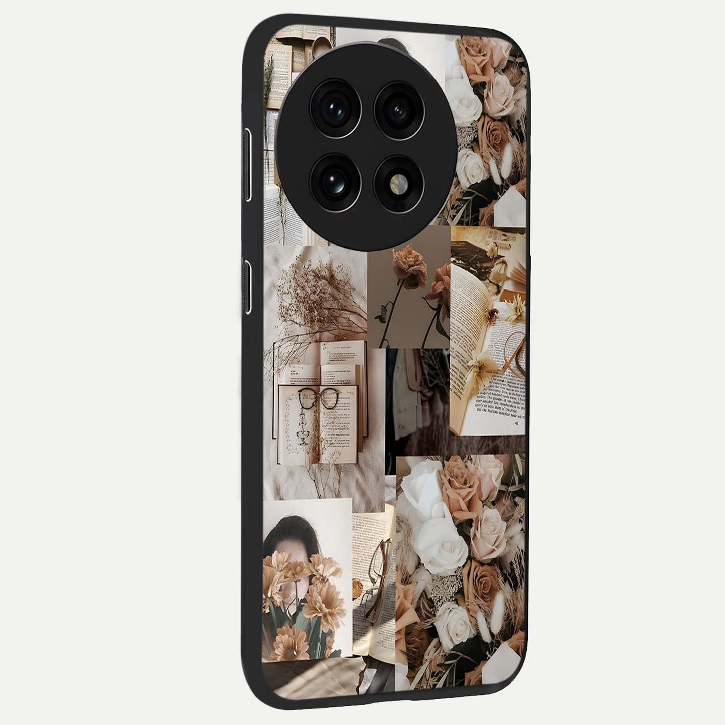 Vintage Bloom Story Glass Case for 1+13R side perspective highlighting delicate bloom textures and smooth build