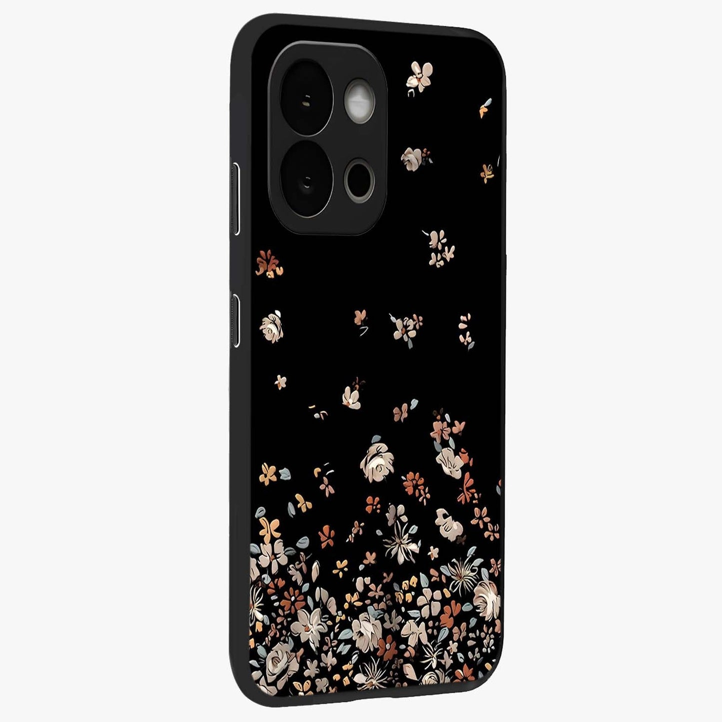 Dark Petal Aesthetic Glass Case for 1+13S side perspective highlighting refined textures and premium edge finish