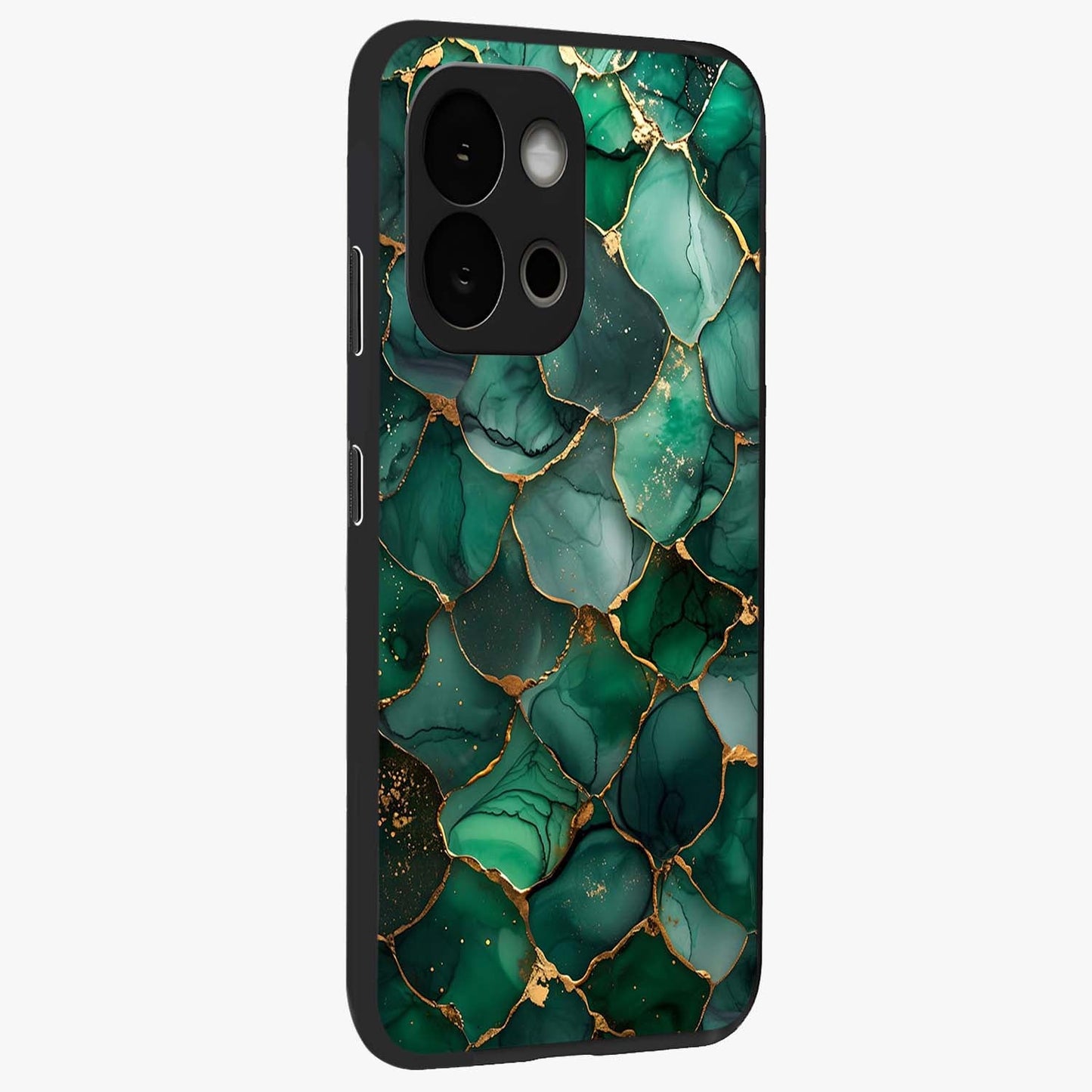 Geometric Polyester Pattern Glass Case for 1+13S side perspective highlighting sharp pattern textures and smooth premium build