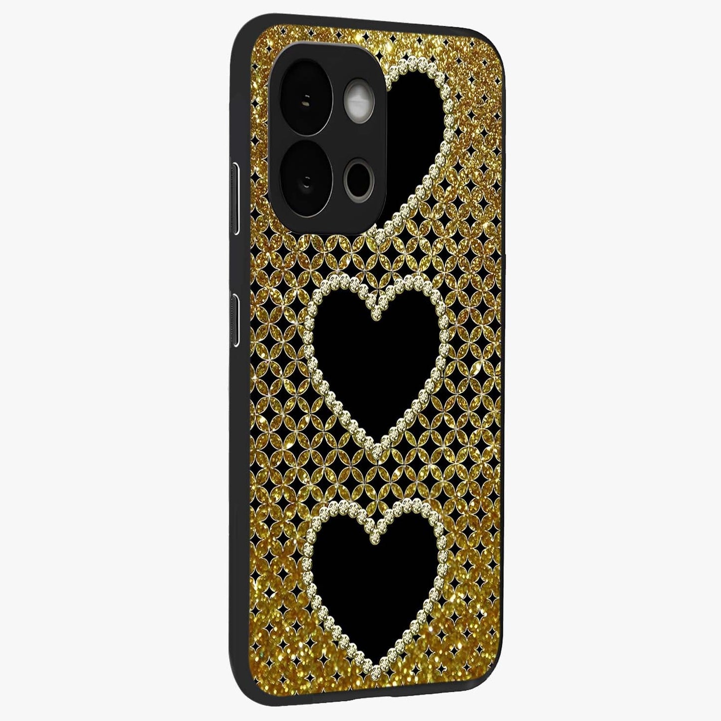 Golden Leaf Dreams Glass Case for 1+13S side perspective highlighting delicate leaf textures and smooth build