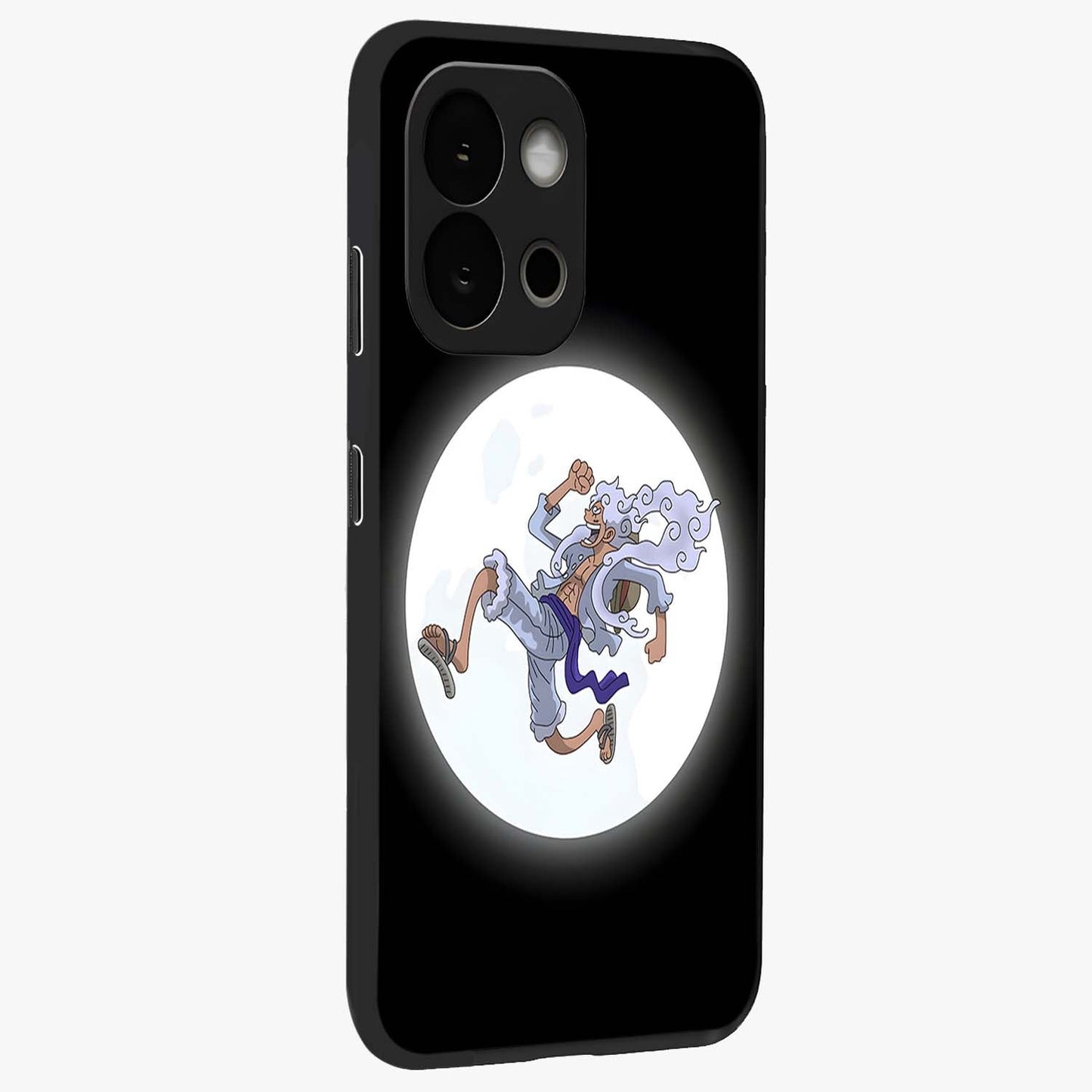 Moonlit Freedom Dance Glass Case for 1+13S side perspective highlighting dynamic detailing and premium edge finish