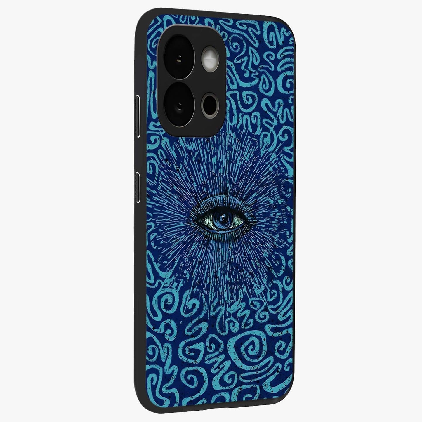 Mystic Inner Eye Glass Case for 1+13S side perspective highlighting bold detailing and smooth edges