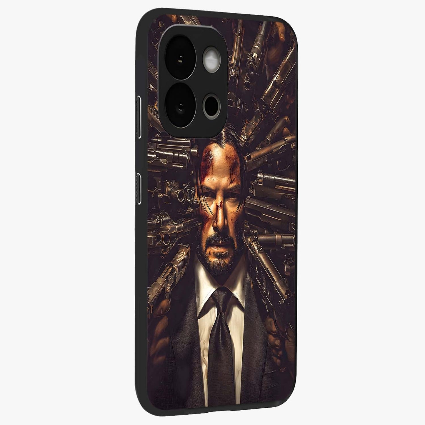 Relentless Shadow Assassin Glass Case for 1+13S side perspective highlighting sharp textures and sleek premium build