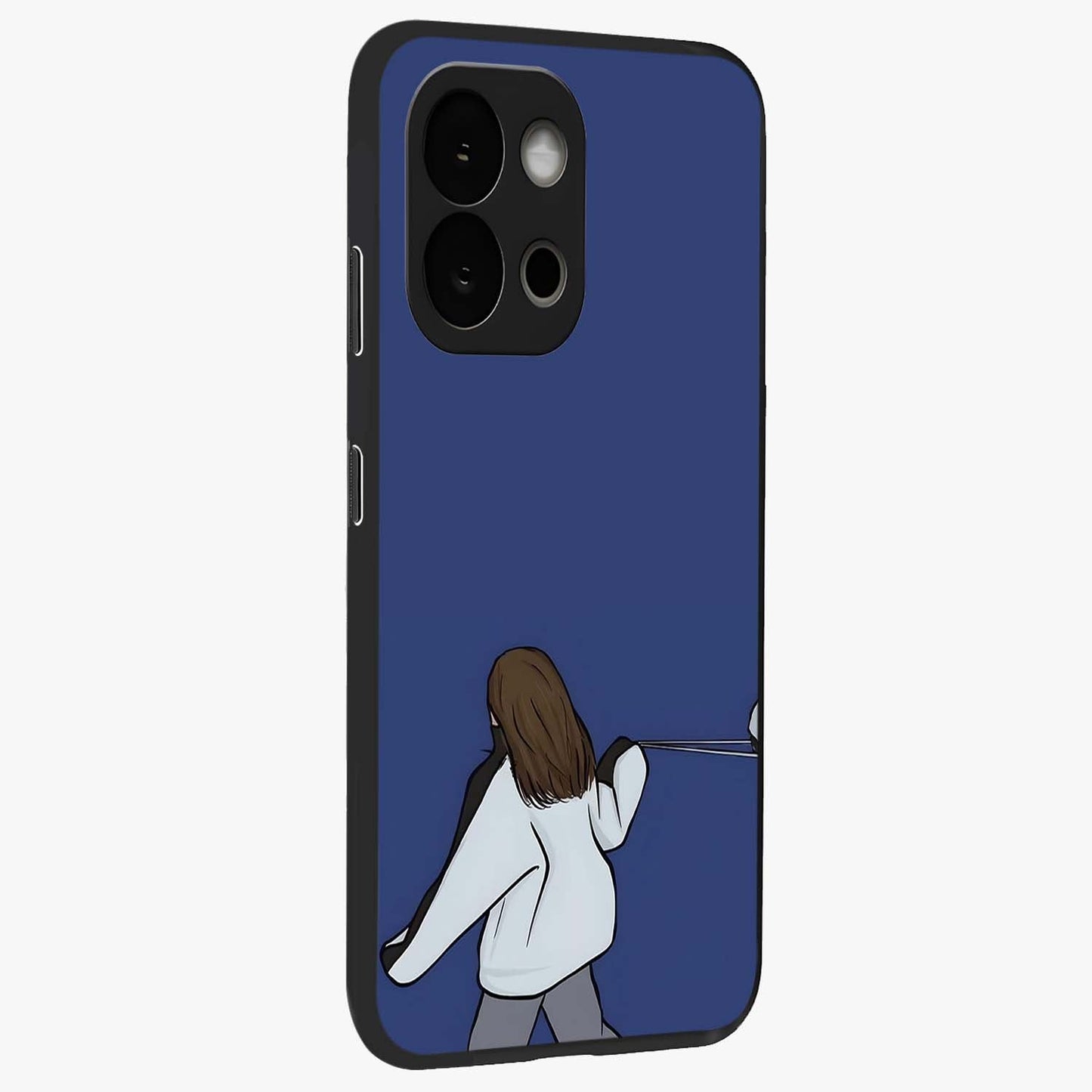 Silent Distance Love Glass Case for 1+13S side perspective highlighting delicate textures and premium edges