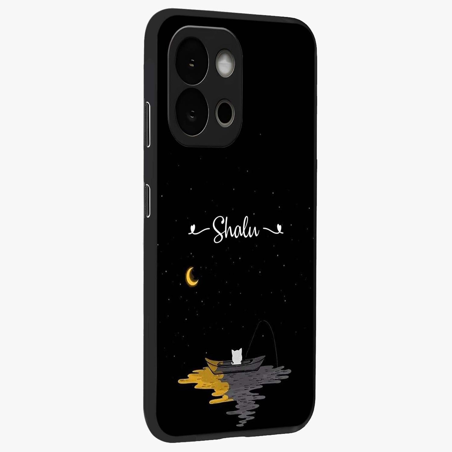 Silent Night Row Glass Case for 1+13S side perspective highlighting moody textures and premium edges