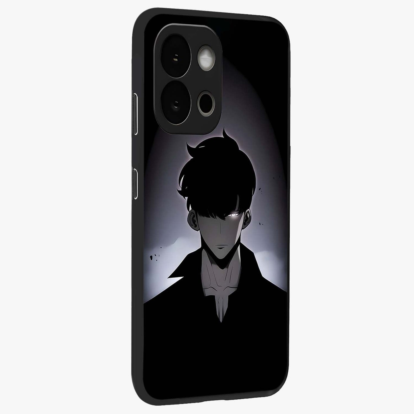 Silent Shadow Awakening Glass Case for 1+13S side perspective highlighting sharp textures and sleek premium build