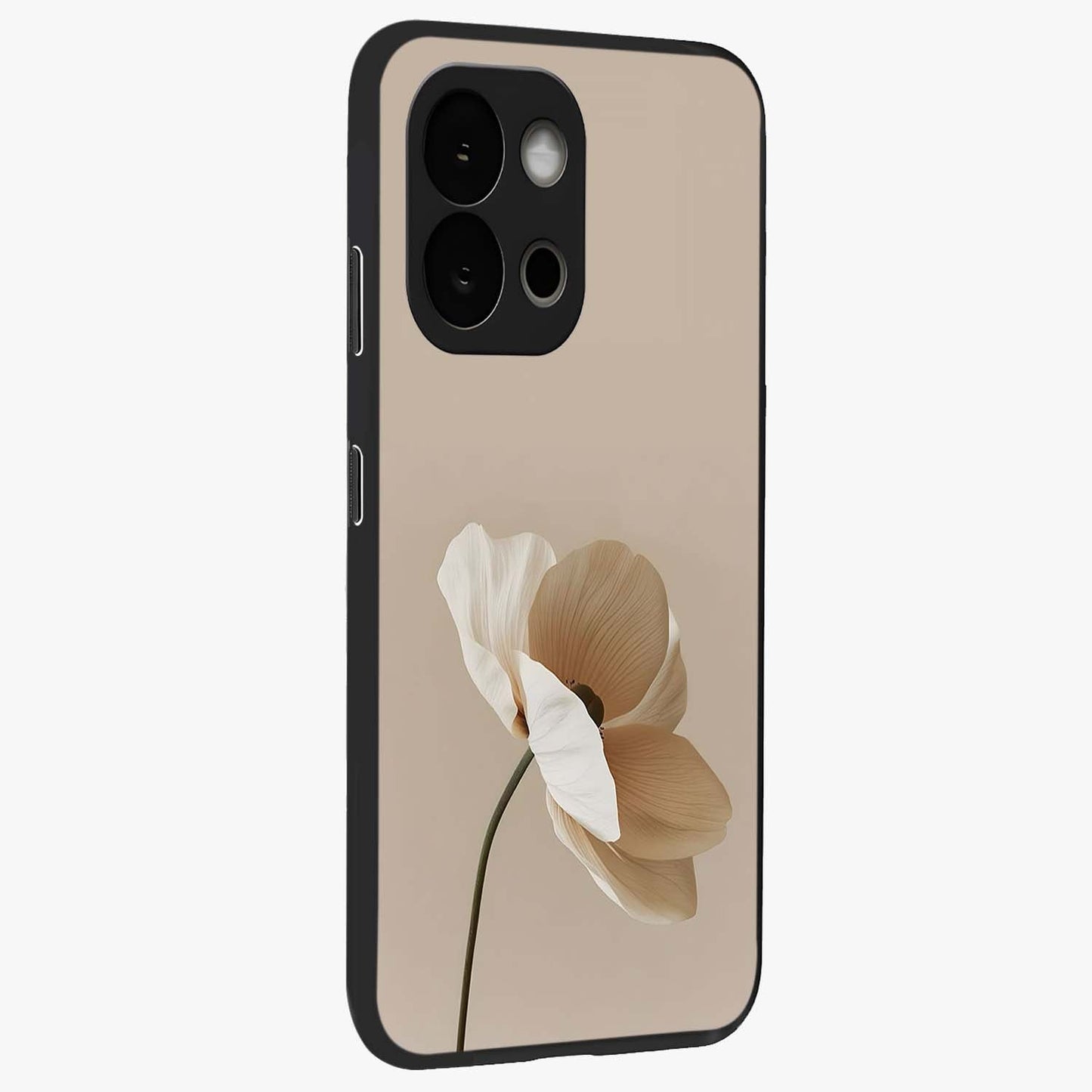 Whispering Petals Glass Case for 1+13S side perspective highlighting delicate petal textures and smooth build