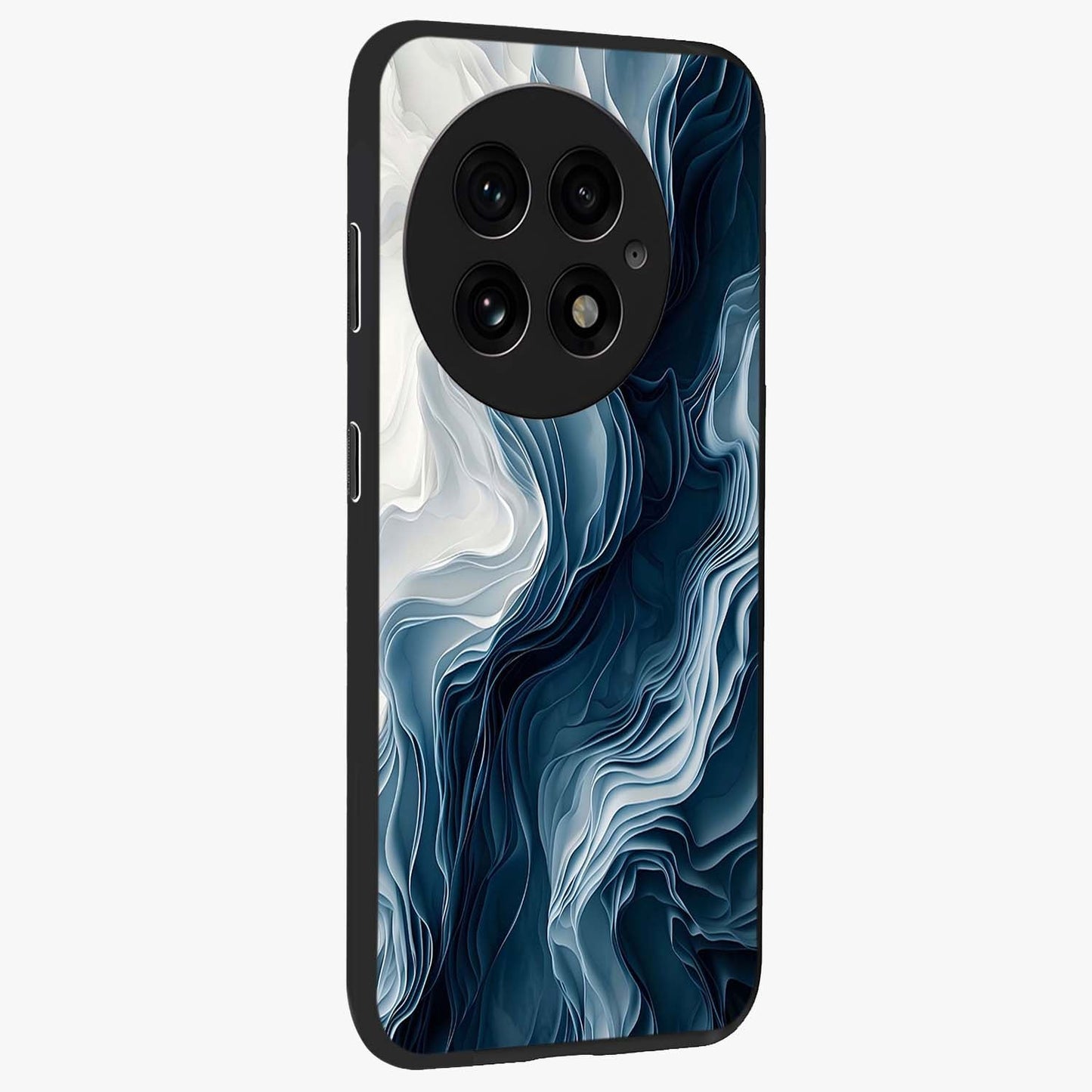 Ethereal Paper Marble Glass Case for 1+13 side perspective highlighting elegant marble detailing and premium build