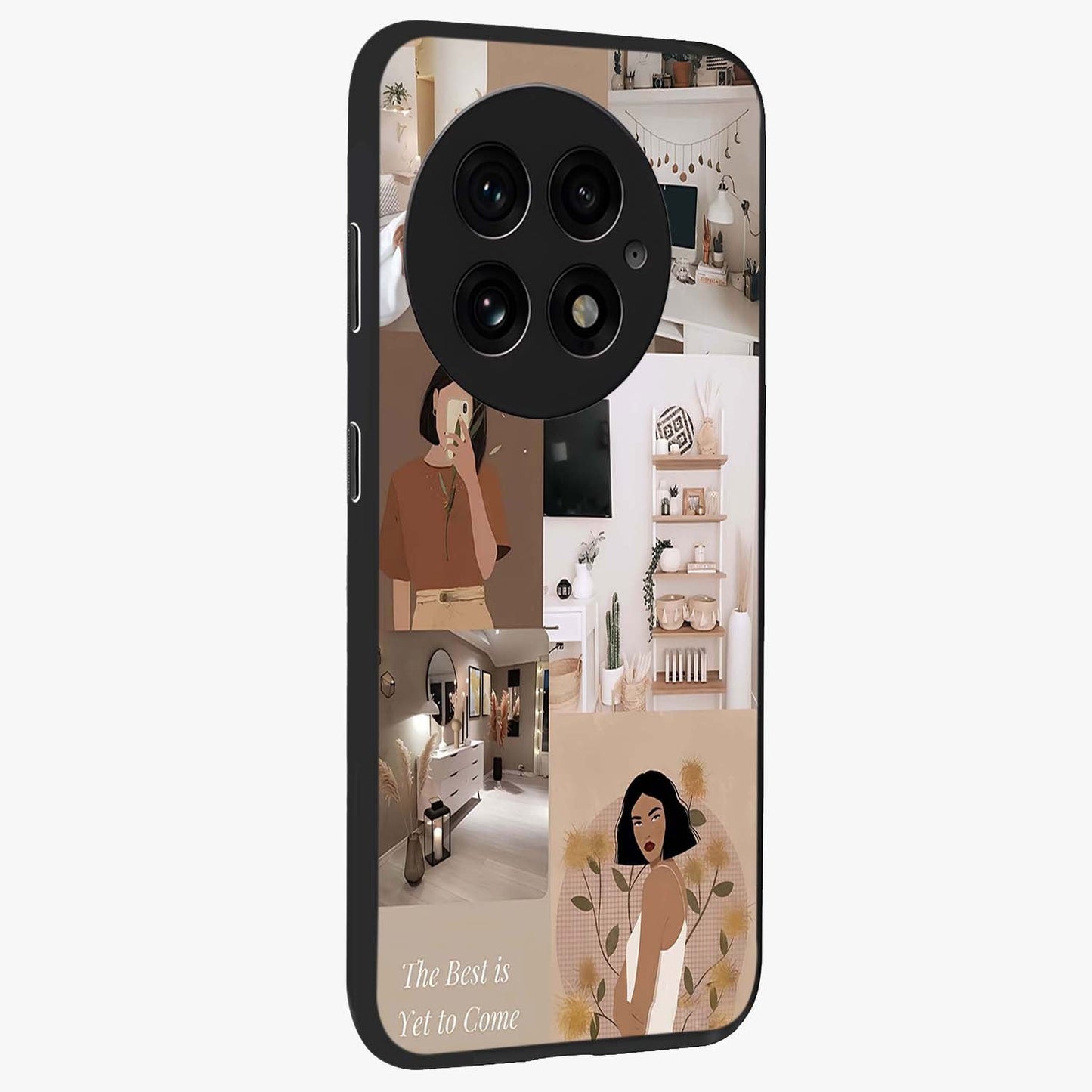 Golden Mist Butterflies Glass Case for 1+13 side perspective highlighting delicate wing textures and premium edges