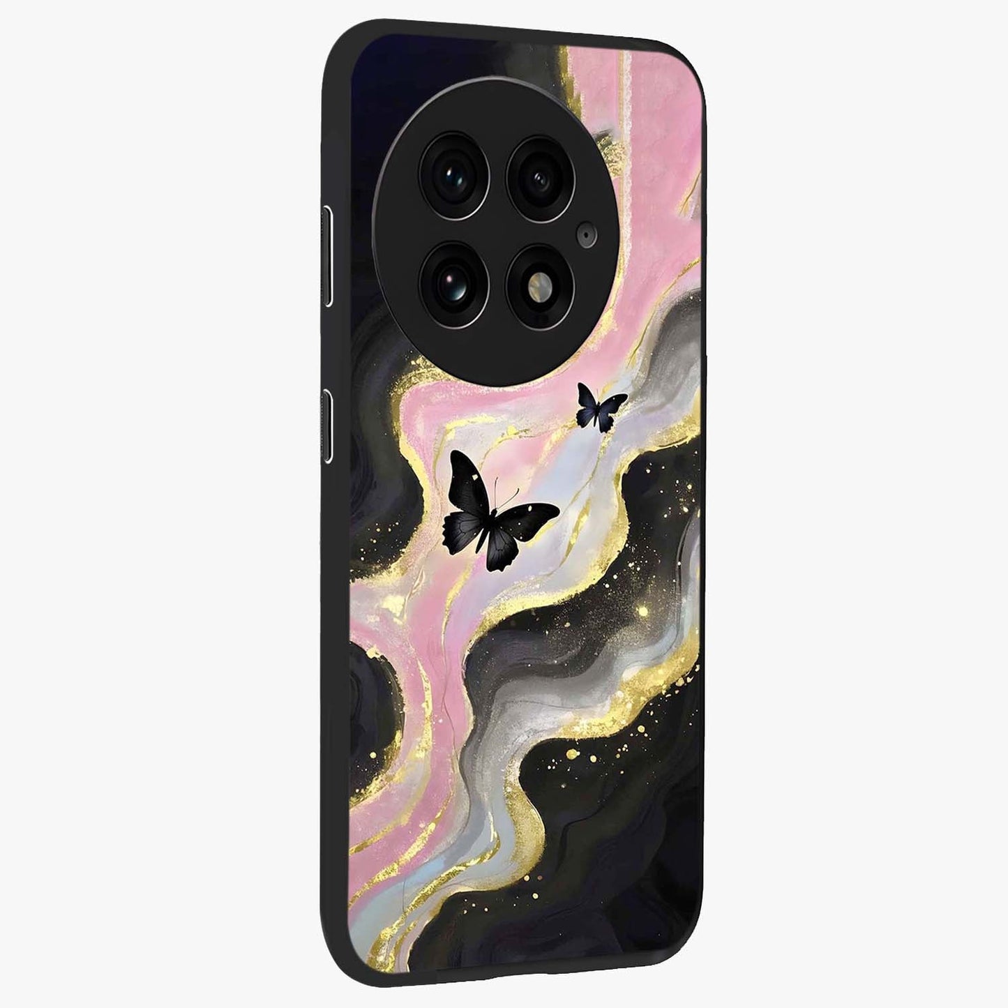 Golden Moon Horizon Glass Case for 1+13 side perspective highlighting smooth celestial detailing and sleek build
