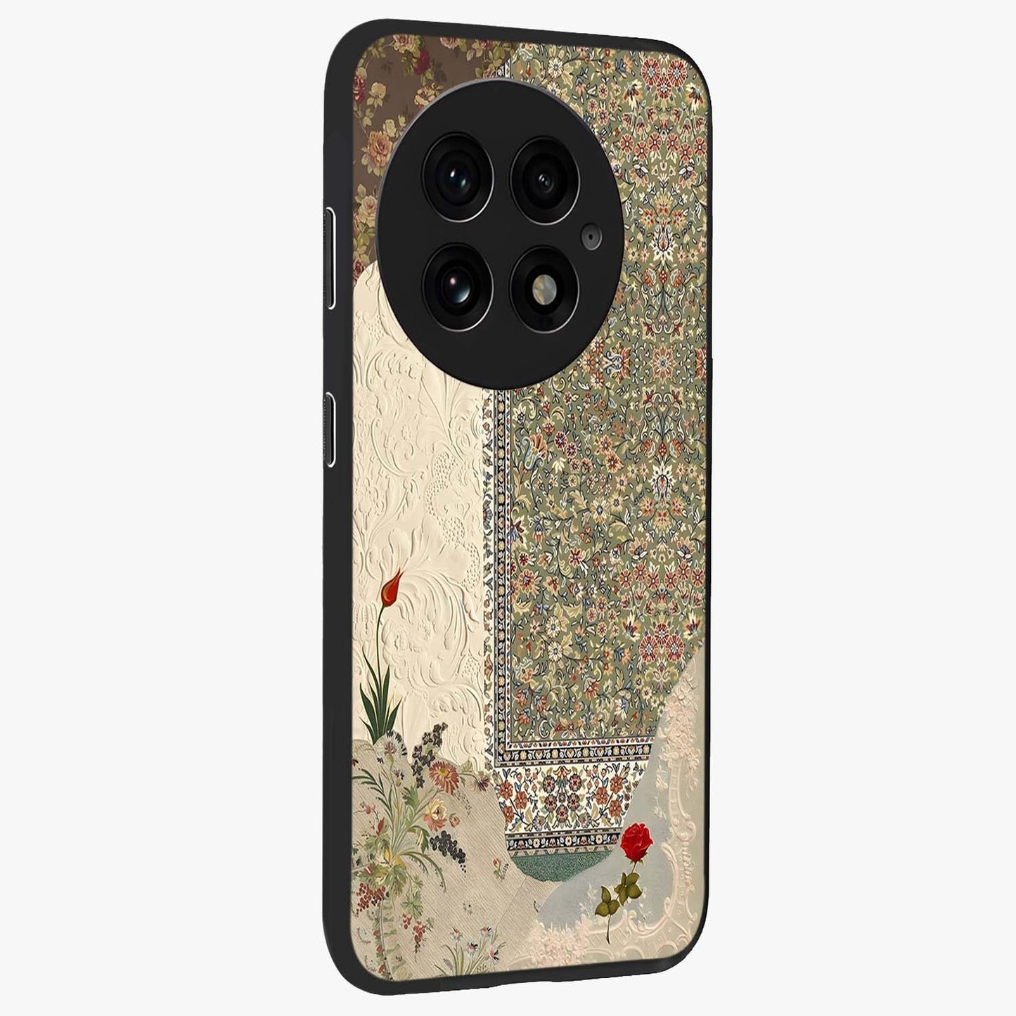Heritage Textile Layers Glass Case for 1+13 displayed upright for detailed heritage visibility and premium finish.