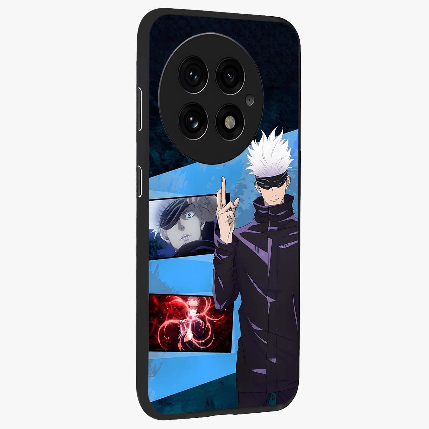 Infinite Curse Sorcerer Glass Case for 1+13 displayed upright for intense fantasy visibility and premium finish.