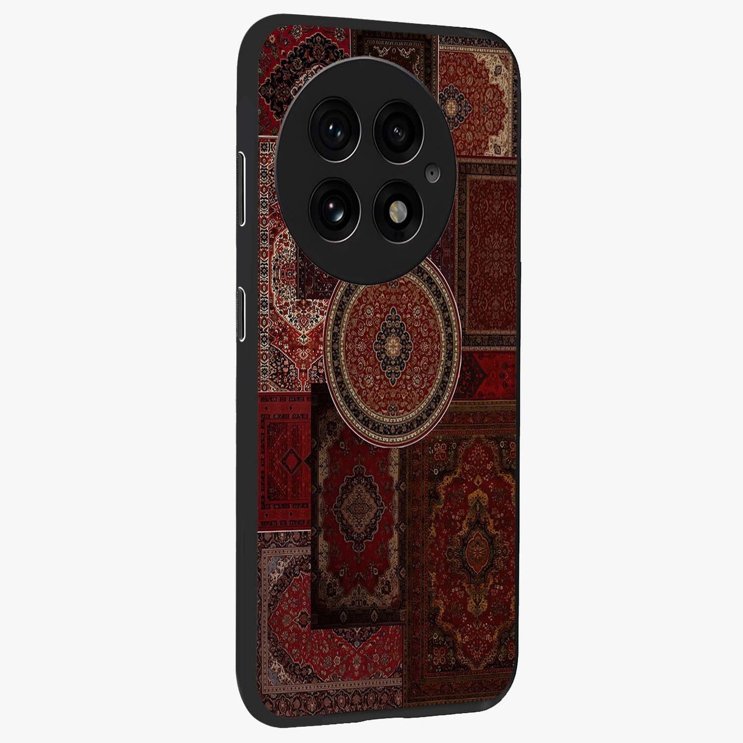 Persian Heritage Collage Glass Case for 1+13 side perspective highlighting cultural textures and premium edges