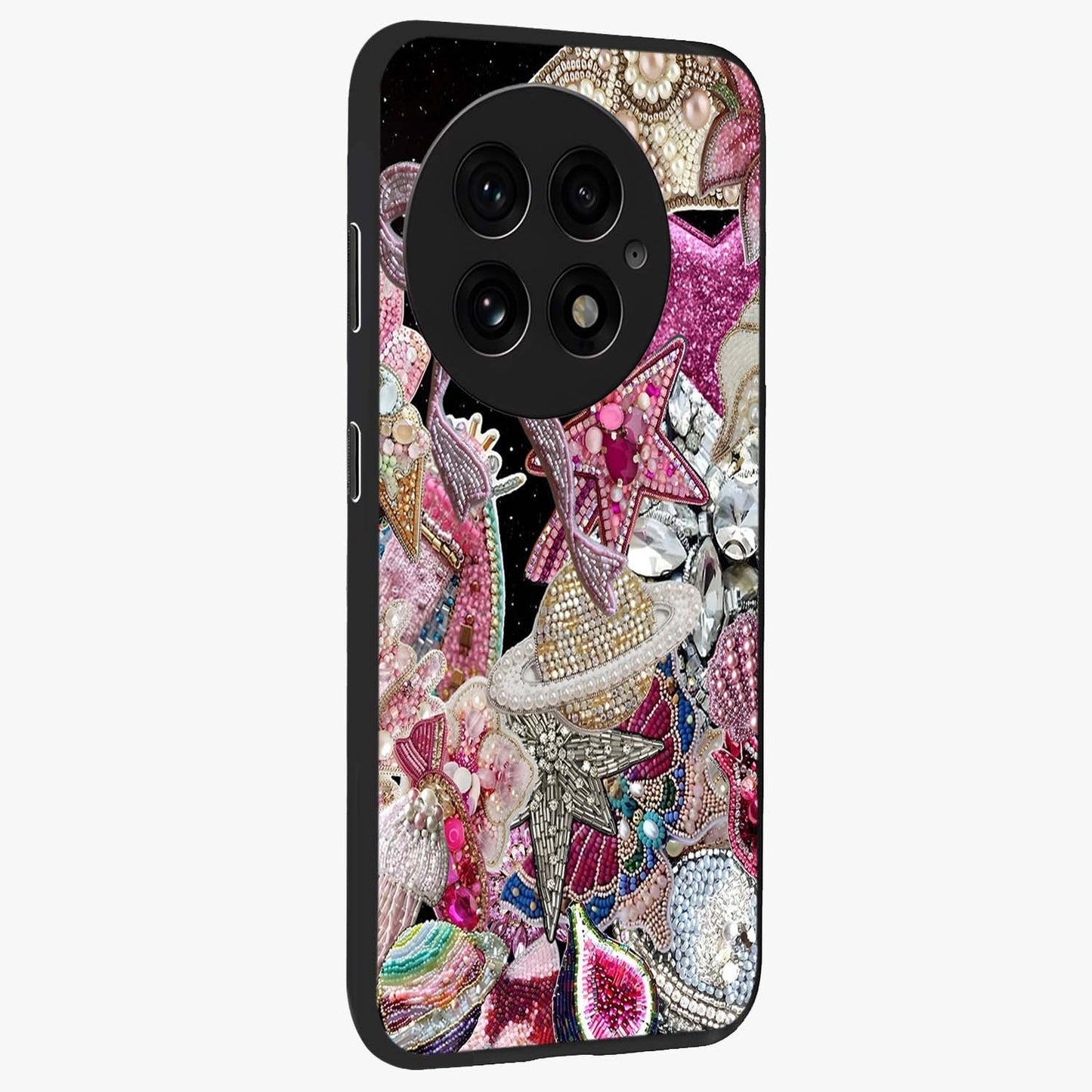 Starlit Jewel Dream Glass Case for 1+13 side perspective highlighting sparkling textures and sleek premium build
