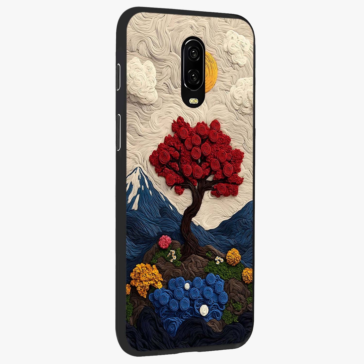Eternal Nature Tapestry Glass Case upright view showcasing elegant nature tapestry design with decorative style.