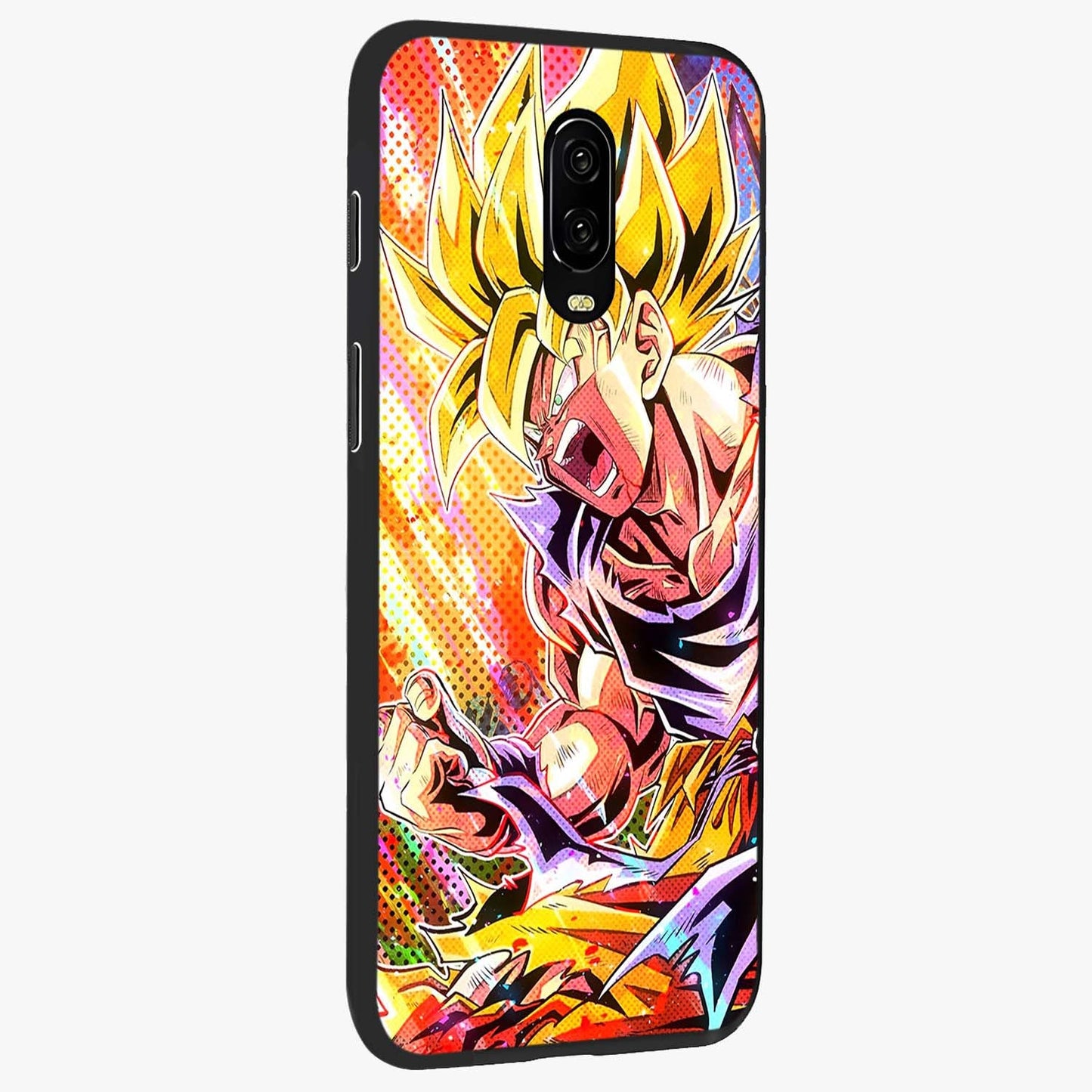 Firing Goku Glass Case upright view showcasing energetic anime artwork with bold warrior theme.