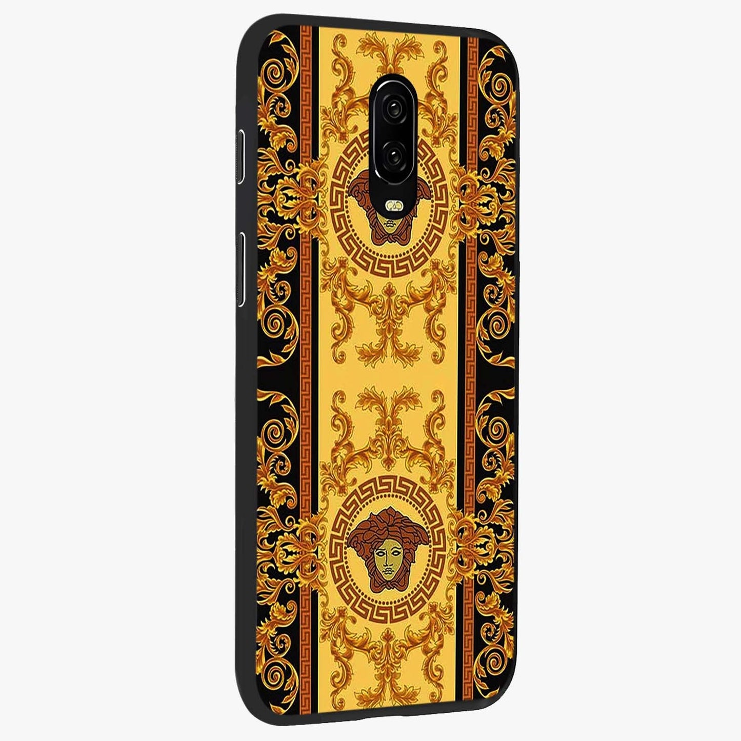 Golden Lotus Glow Glass Case upright view showcasing luminous lotus artwork with peaceful divine theme.