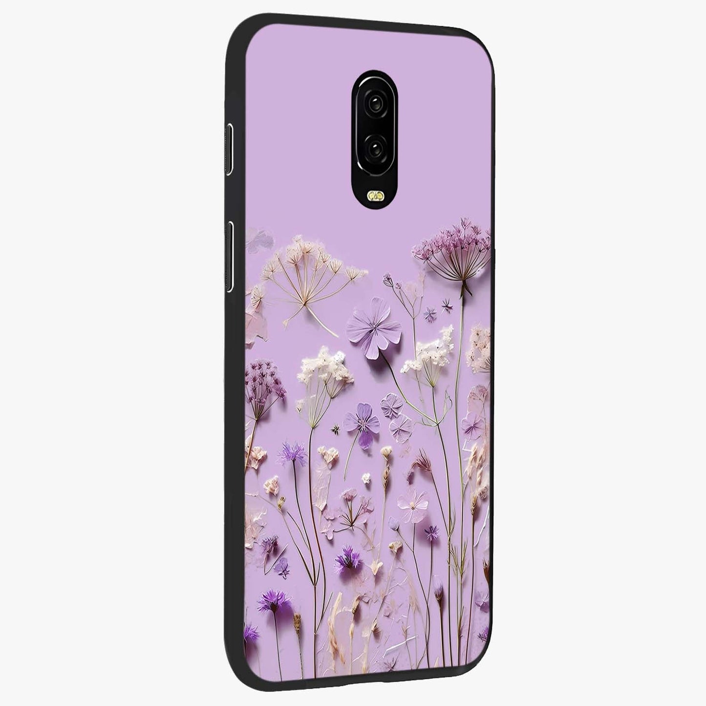 Lavender Blossom Dream Glass Case upright view showcasing delicate lavender blossom artwork with peaceful floral theme.