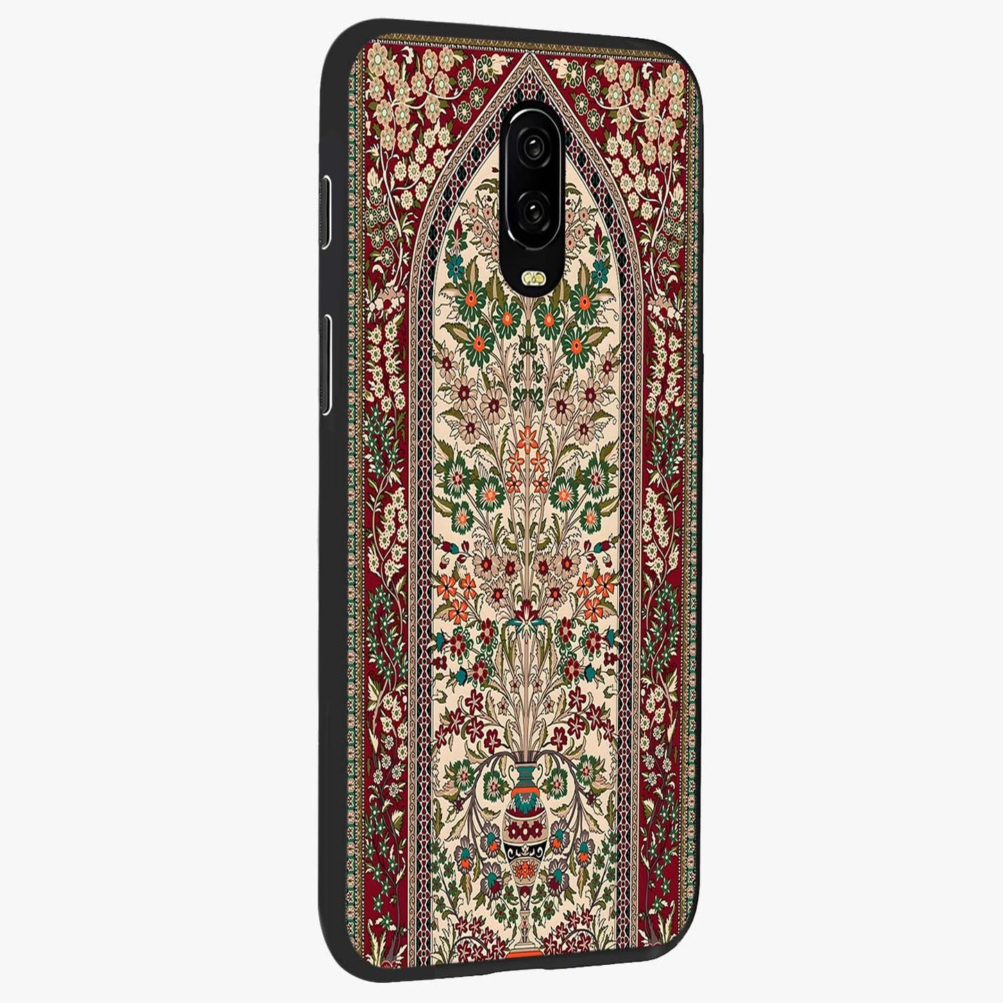 Persian Inspired Glass Case upright view showcasing decorative Persian artwork with rich heritage theme.