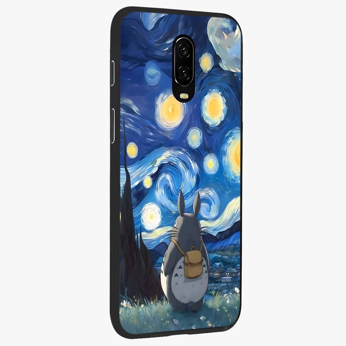 Totoro In Van Gogh Art Glass Case upright view showcasing creative character artwork with painterly artistic theme.