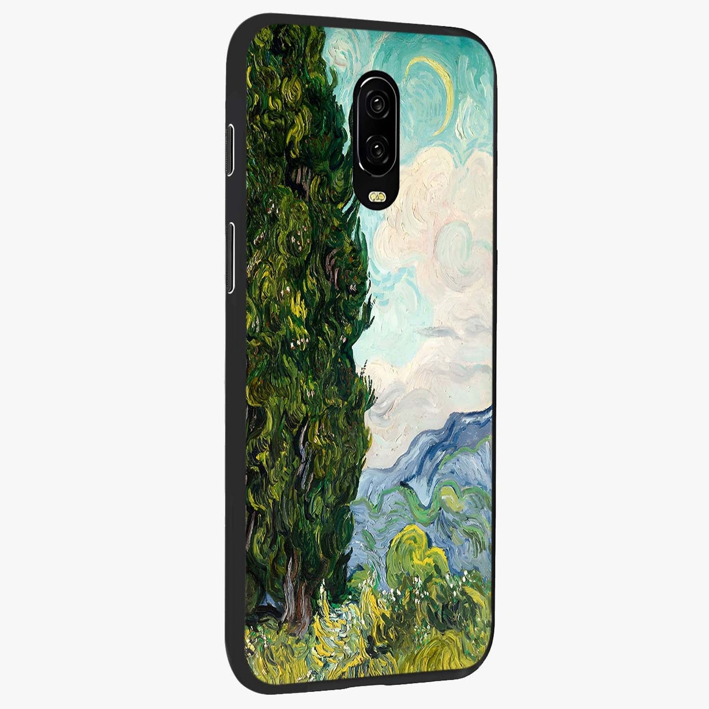 Van Gogh Vintage Art Glass Case upright view showcasing elegant vintage painting artwork with artistic heritage theme.