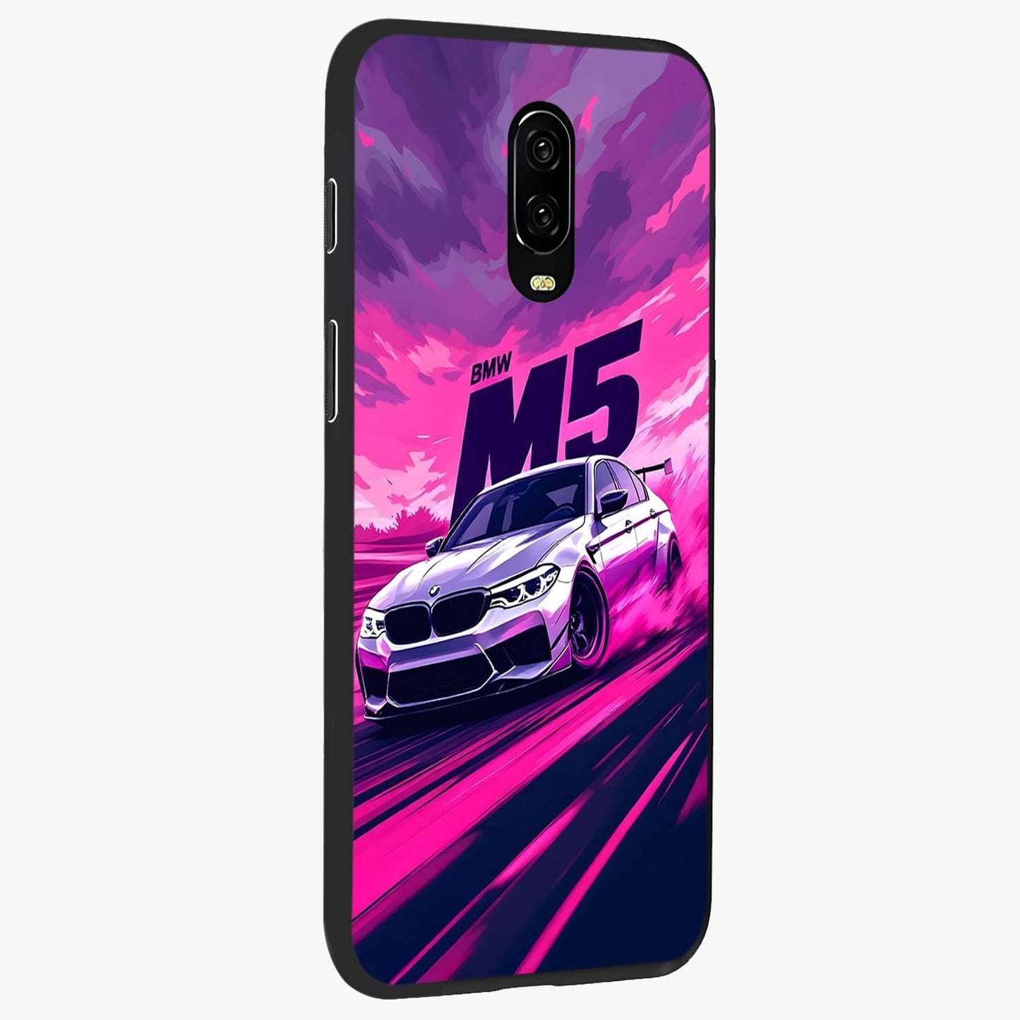 Velocity Drift Pulse Glass Case upright view showcasing powerful racing artwork with energetic motorsport theme.