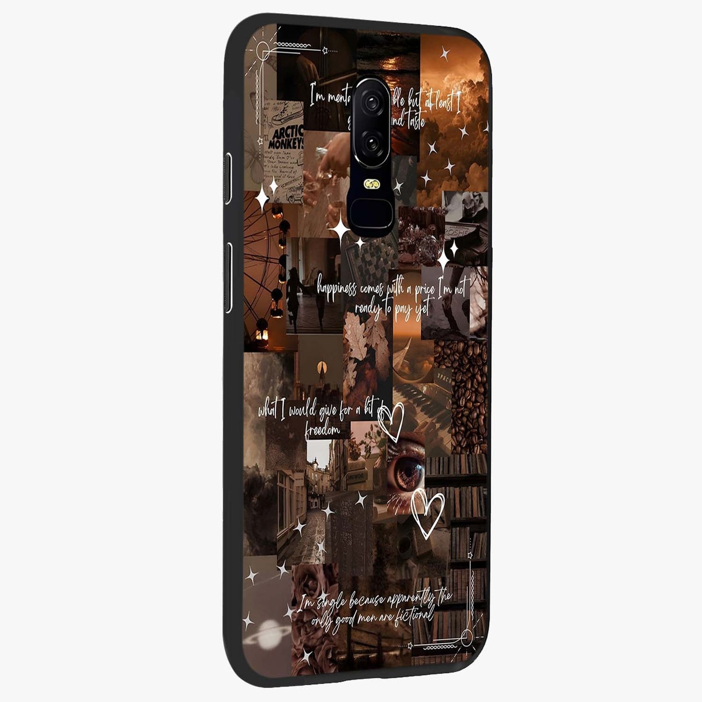 Bittersweet Aesthetic Chaos Glass Case upright view showcasing bold artistic chaos design with modern aesthetic style.