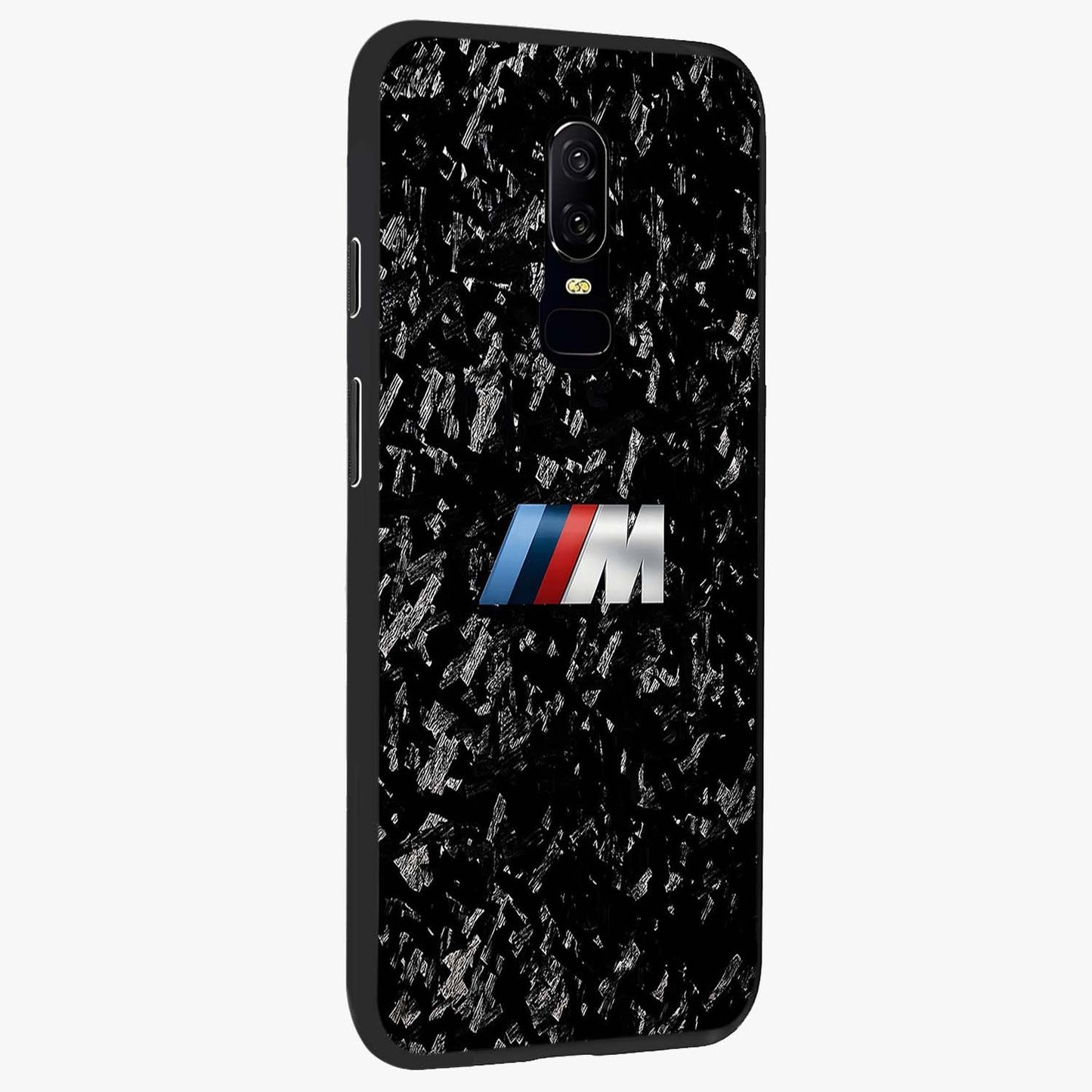 Carbon Speed Mark Glass Case upright view showcasing modern carbon speed graphic with bold automotive theme.