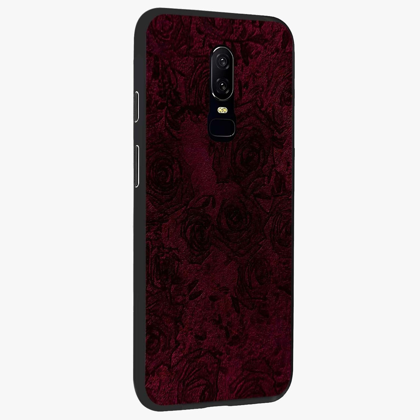 Crimson Fade Flow Glass Case upright view showcasing dynamic crimson flow artwork with stylish abstract theme.