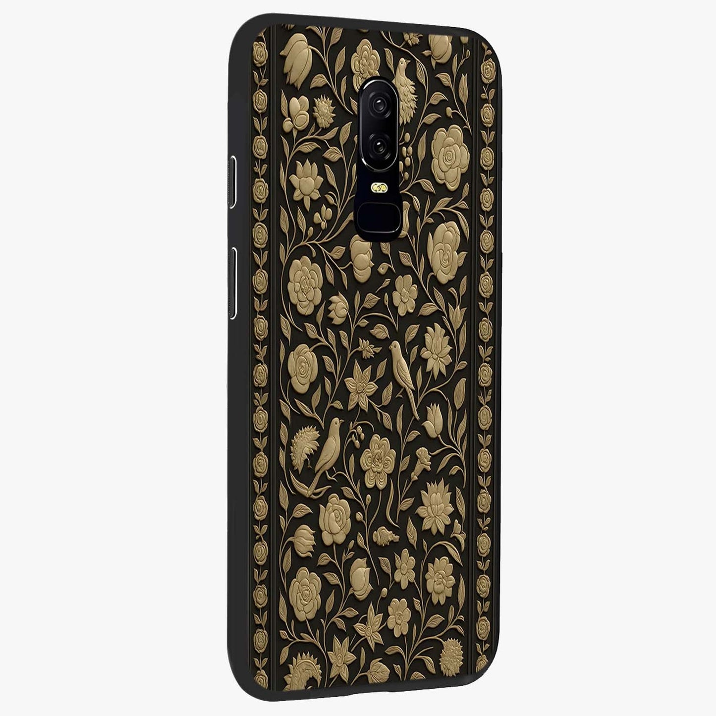Golden Evil Eye Mandala Glass Case upright view showcasing decorative evil eye mandala artwork with spiritual aesthetic style.
