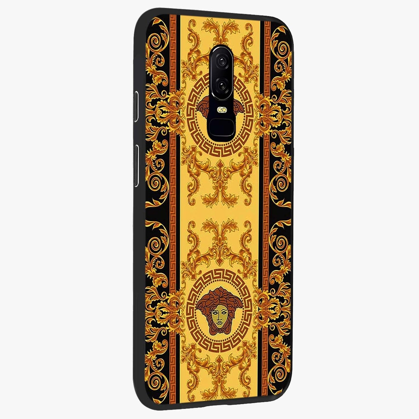 Golden Lotus Glow Glass Case upright view showcasing luminous lotus artwork with peaceful divine theme.