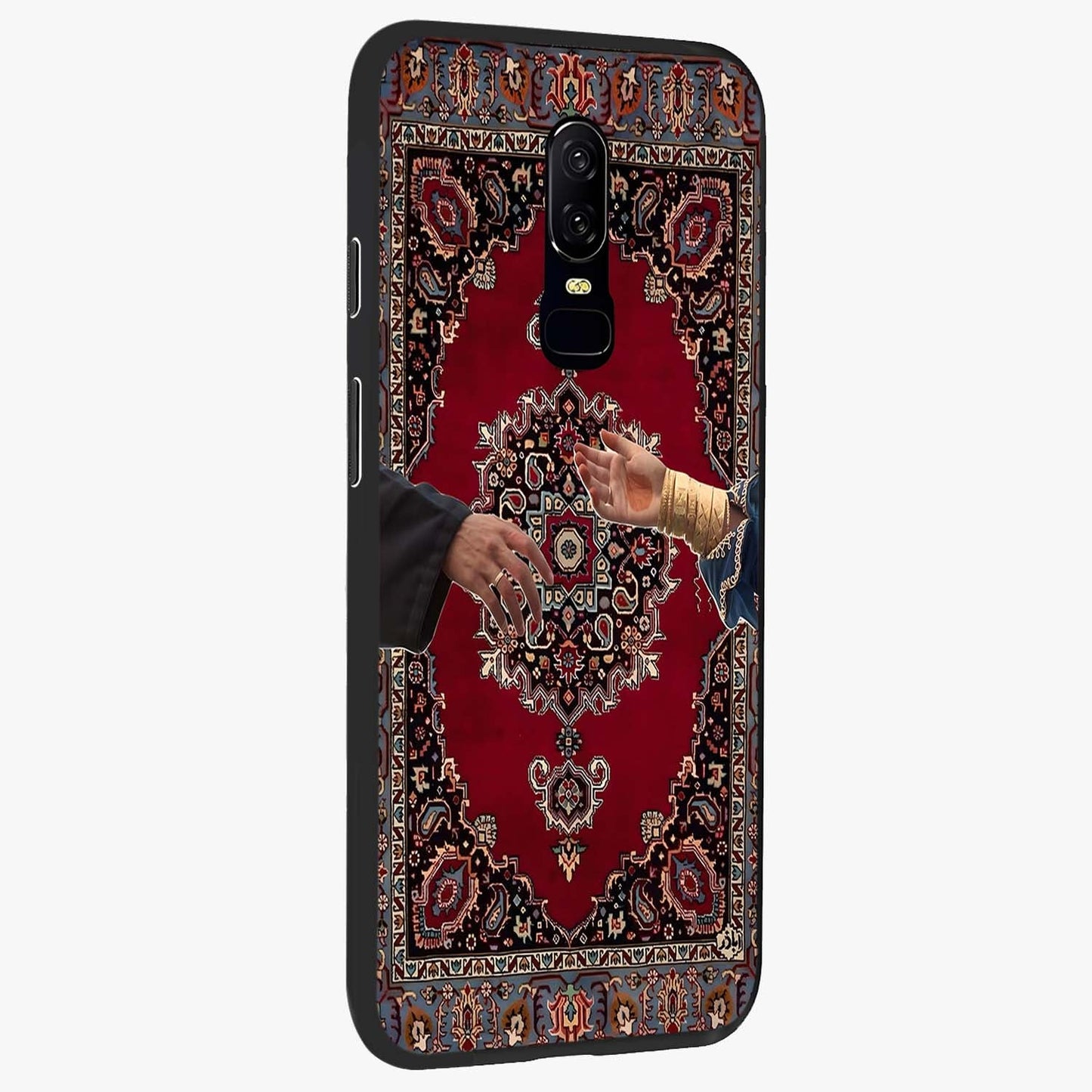 Royal Touch Reach Glass Case upright view showcasing stylish royal inspired artwork with graceful theme.