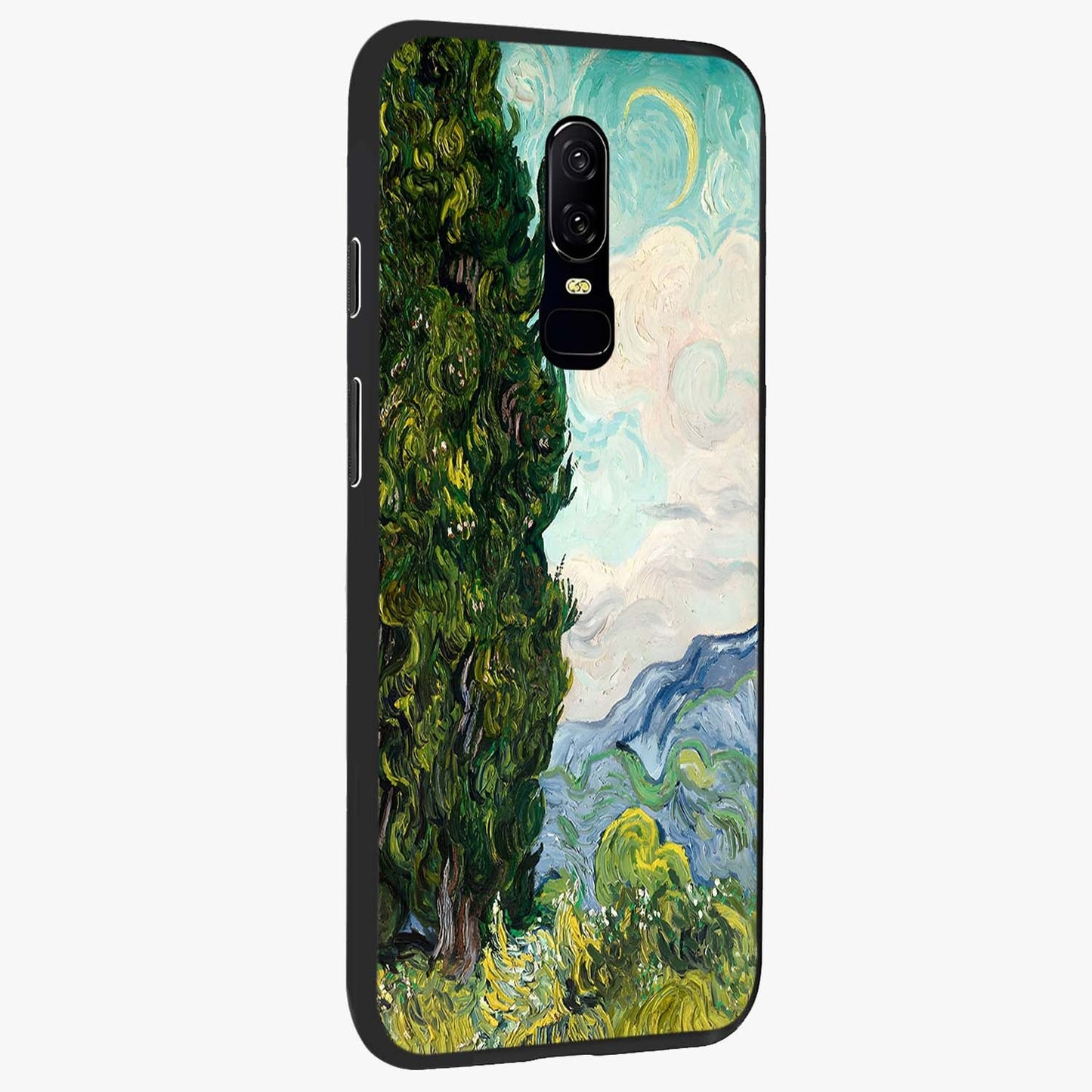Van Gogh Vintage Art Glass Case upright view showcasing elegant vintage painting artwork with artistic heritage theme.