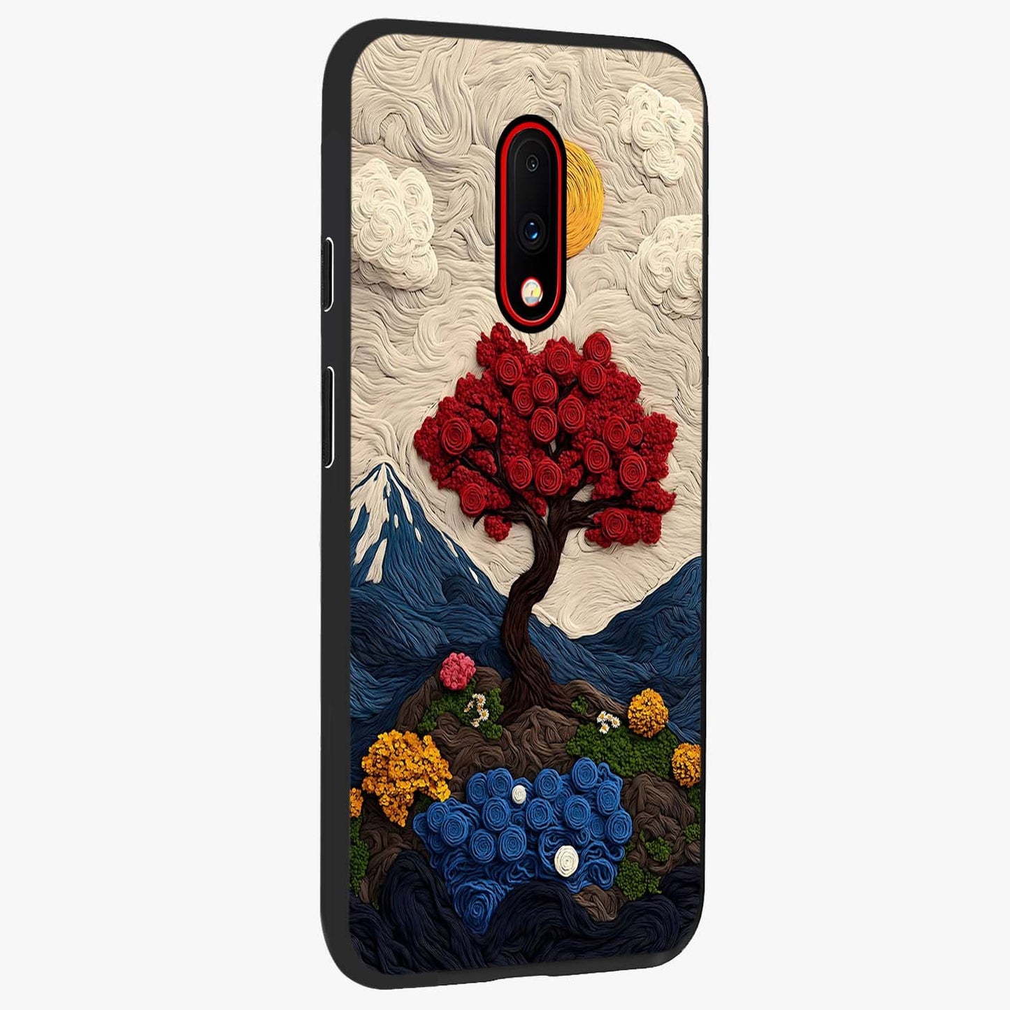 Eternal Nature Tapestry Glass Case upright view showcasing elegant nature tapestry design with decorative style.