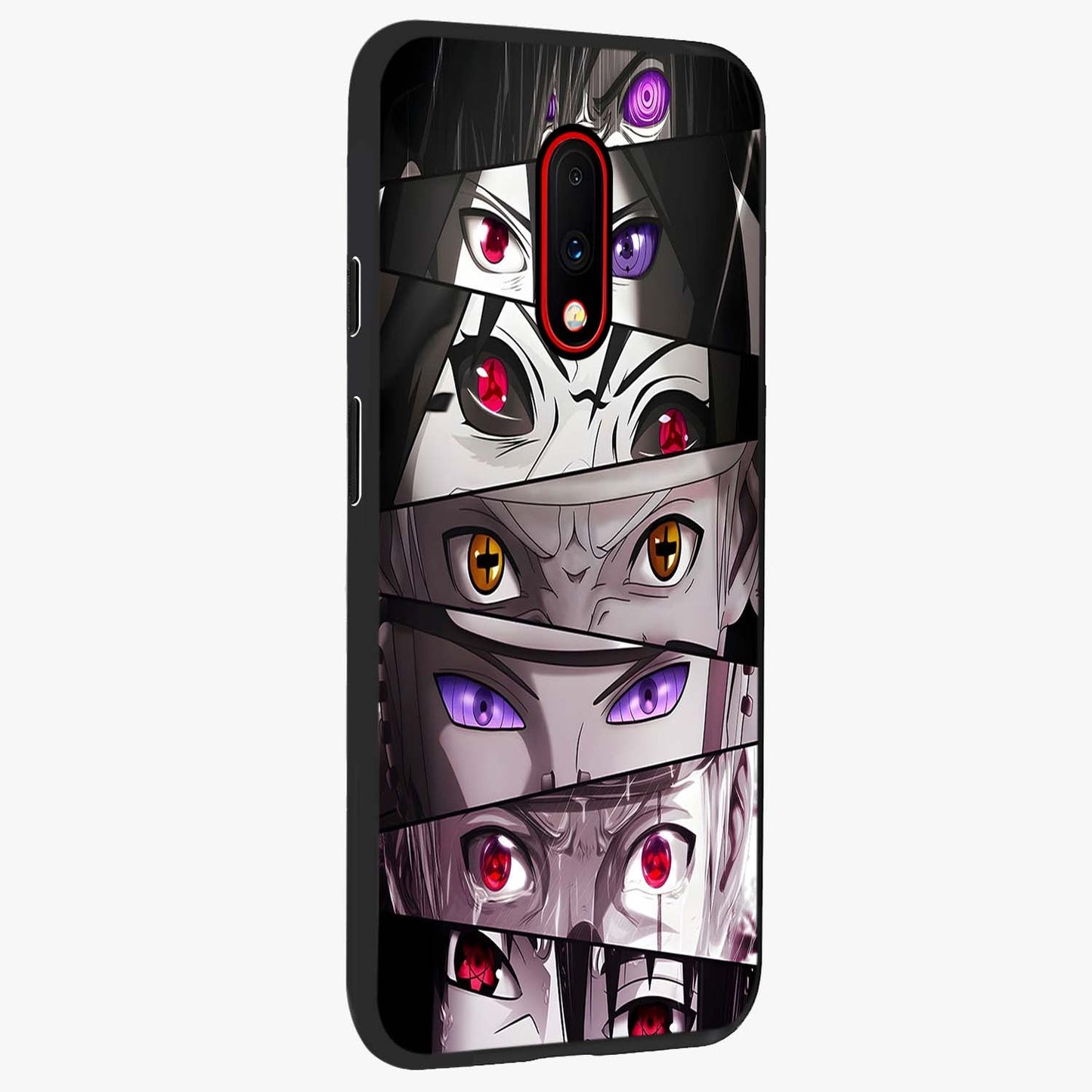 Eyes of Destiny Glass Case upright view showcasing symbolic eye artwork with dramatic artistic theme.
