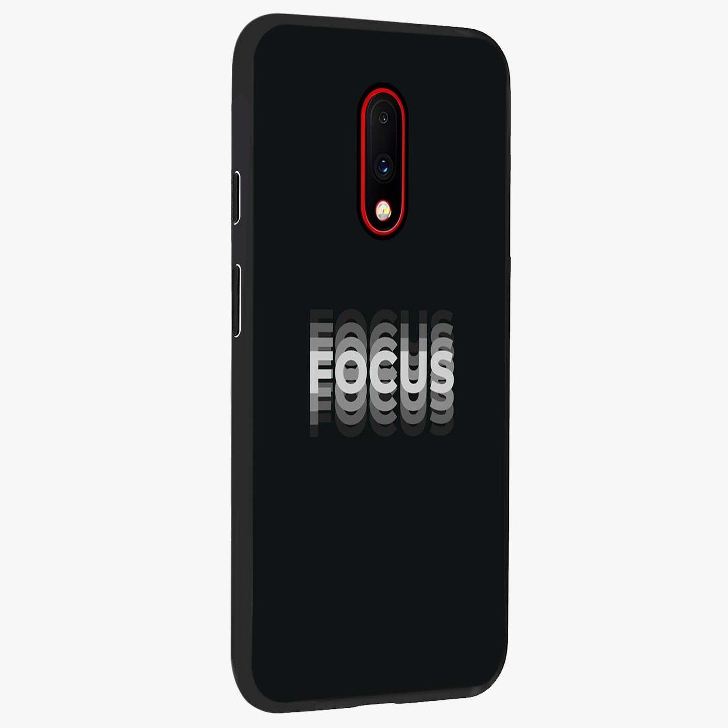 Focused Blade Discipline Glass Case upright view showcasing strong typography statement with sleek motivational theme.