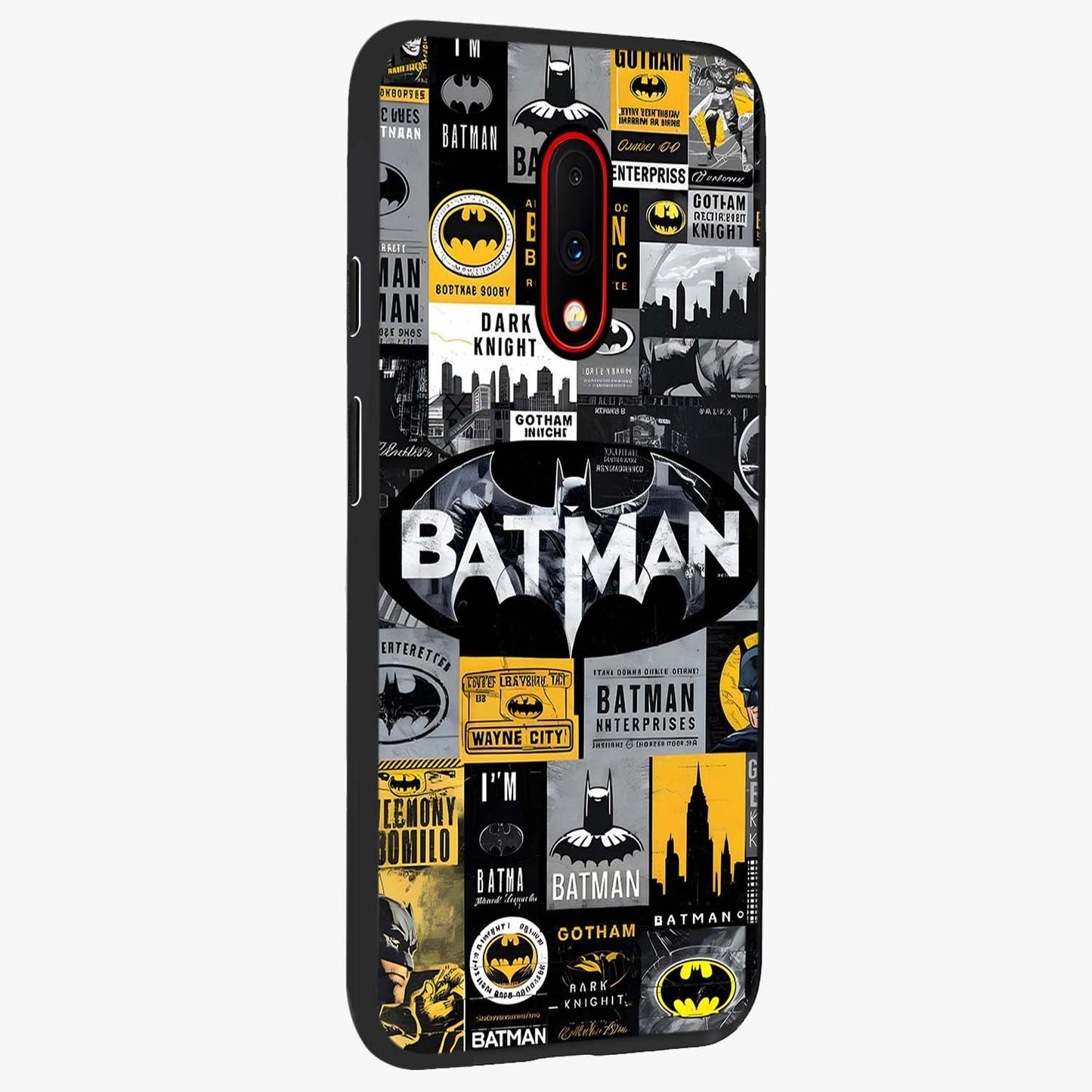 Knight Gotham Rise Glass Case upright view showcasing bold vigilante themed artwork with gothic city vibe.