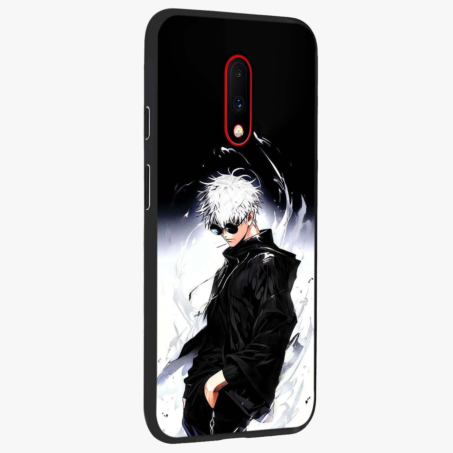Limitless Shadow King Glass Case upright view showcasing bold shadow warrior artwork with epic fantasy theme.