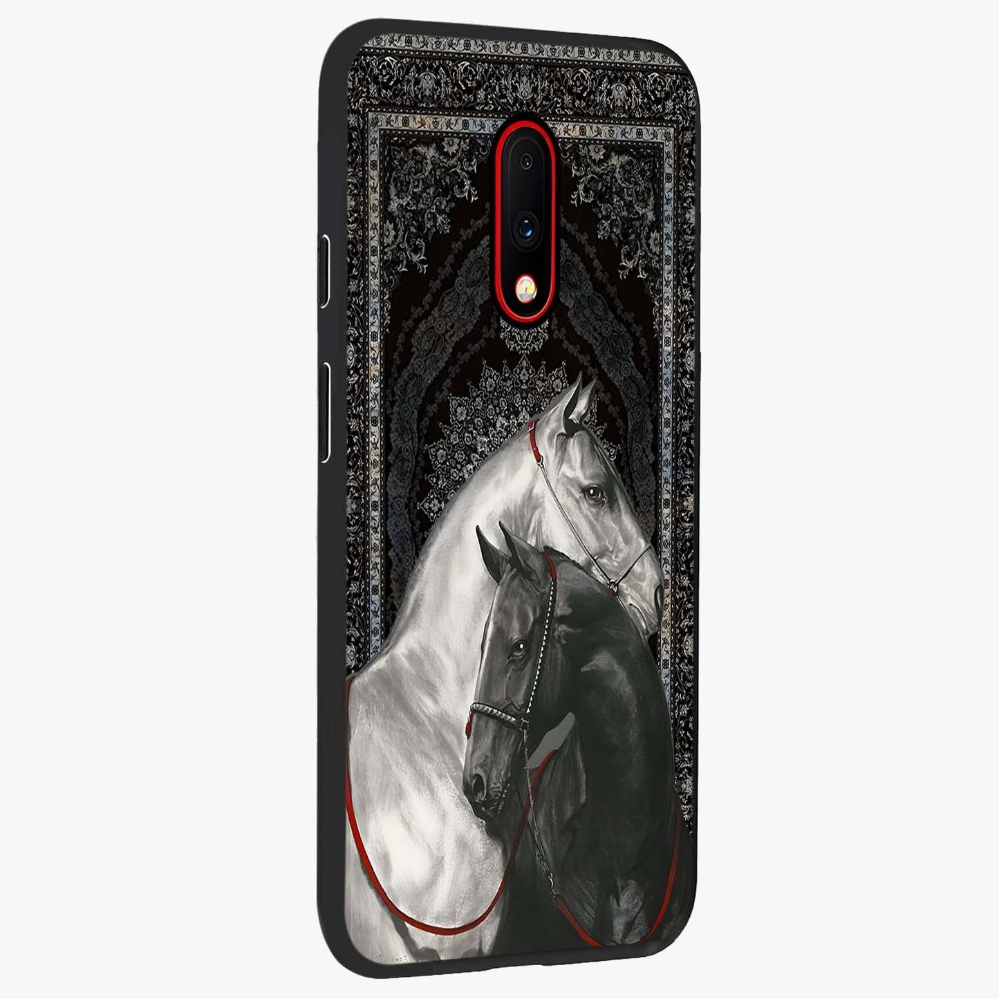 Majestic Ride Legacy Glass Case upright view showcasing dynamic ride inspired artwork with modern automotive theme.