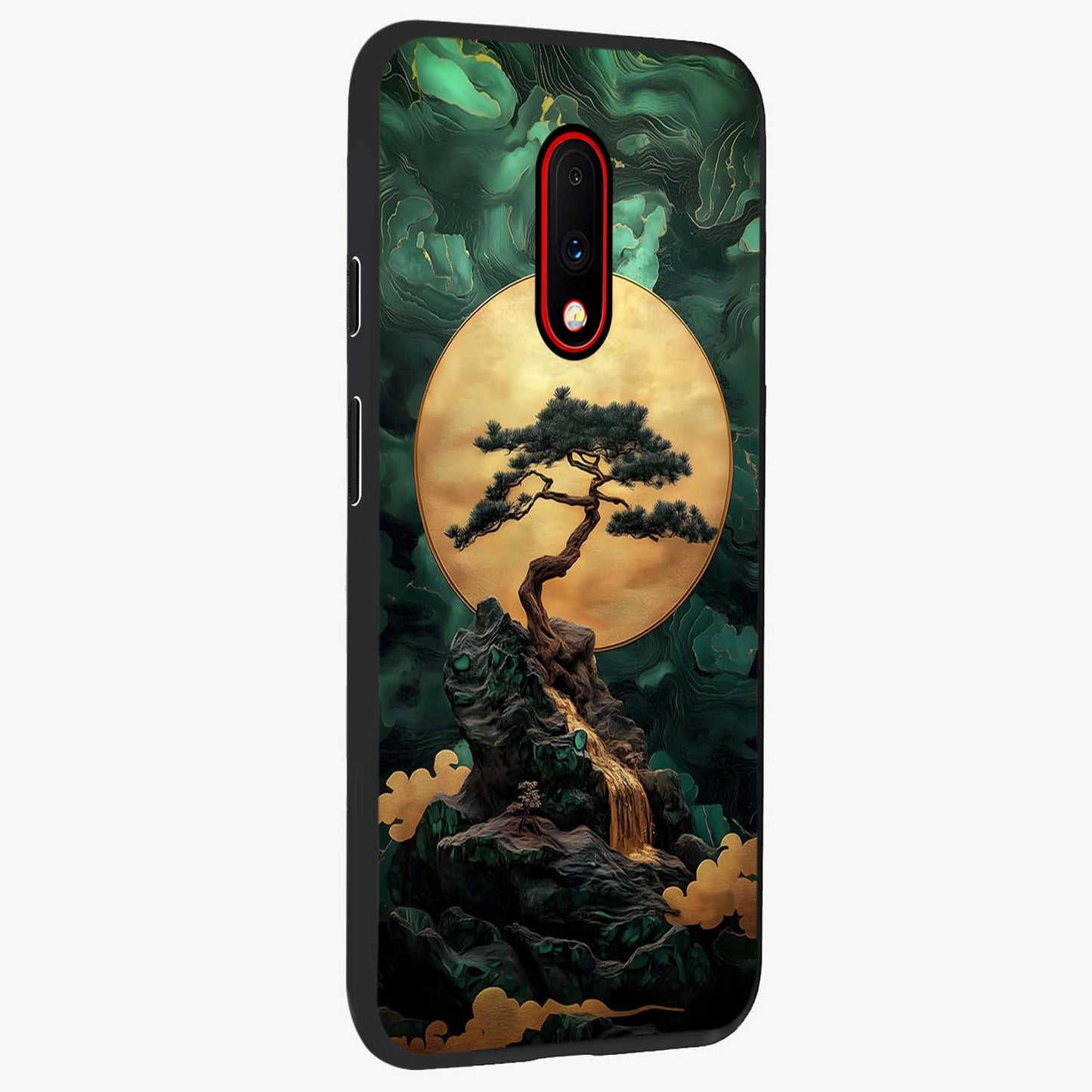 Zen Moon Rise Glass Case upright view showcasing serene moon artwork with tranquil night theme.