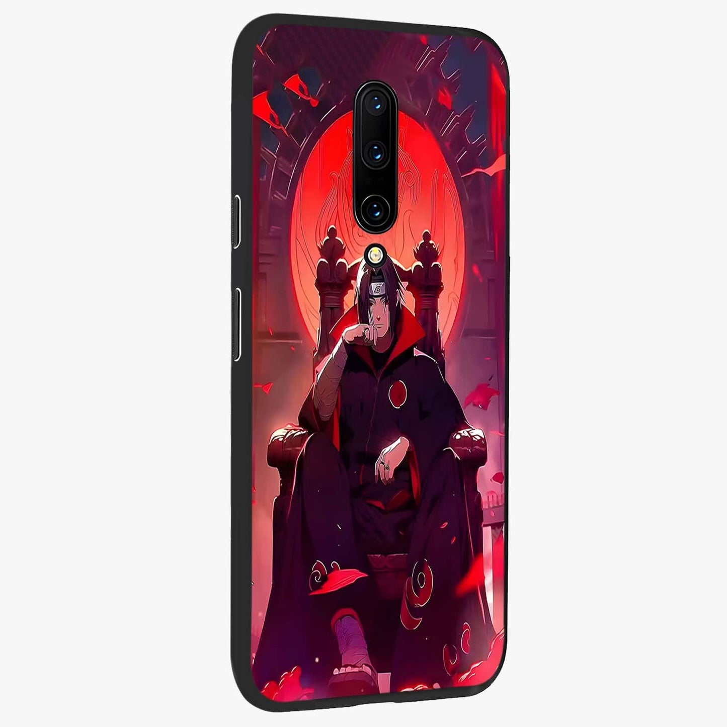 Blood Moon Sovereign Glass Case upright view showcasing powerful moon inspired artwork with cosmic aesthetic style.