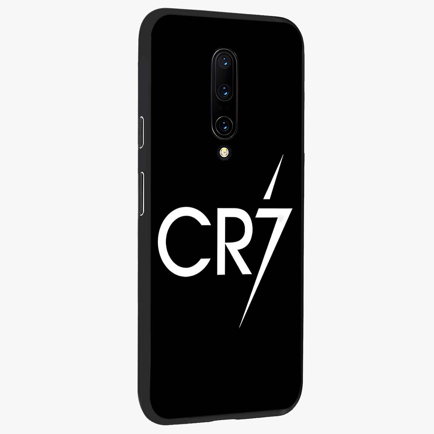 Cr7 Elite Strike Glass Case upright view showcasing energetic football inspired design with modern sports aesthetic.