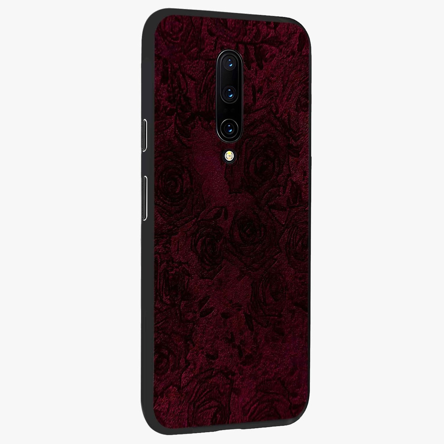 Crimson Fade Flow Glass Case upright view showcasing dynamic crimson flow artwork with stylish abstract theme.