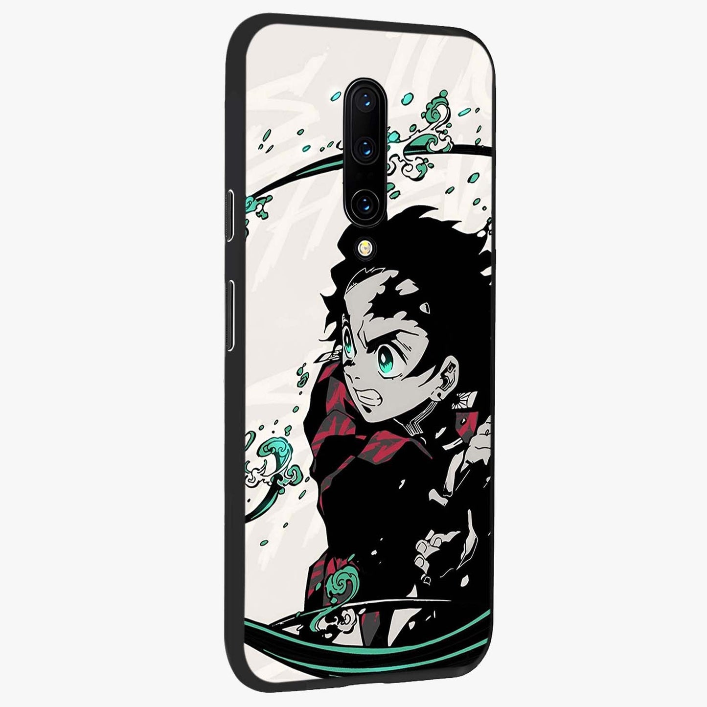 Demon Slayer Glass Case upright view showcasing powerful anime artwork with intense warrior theme.